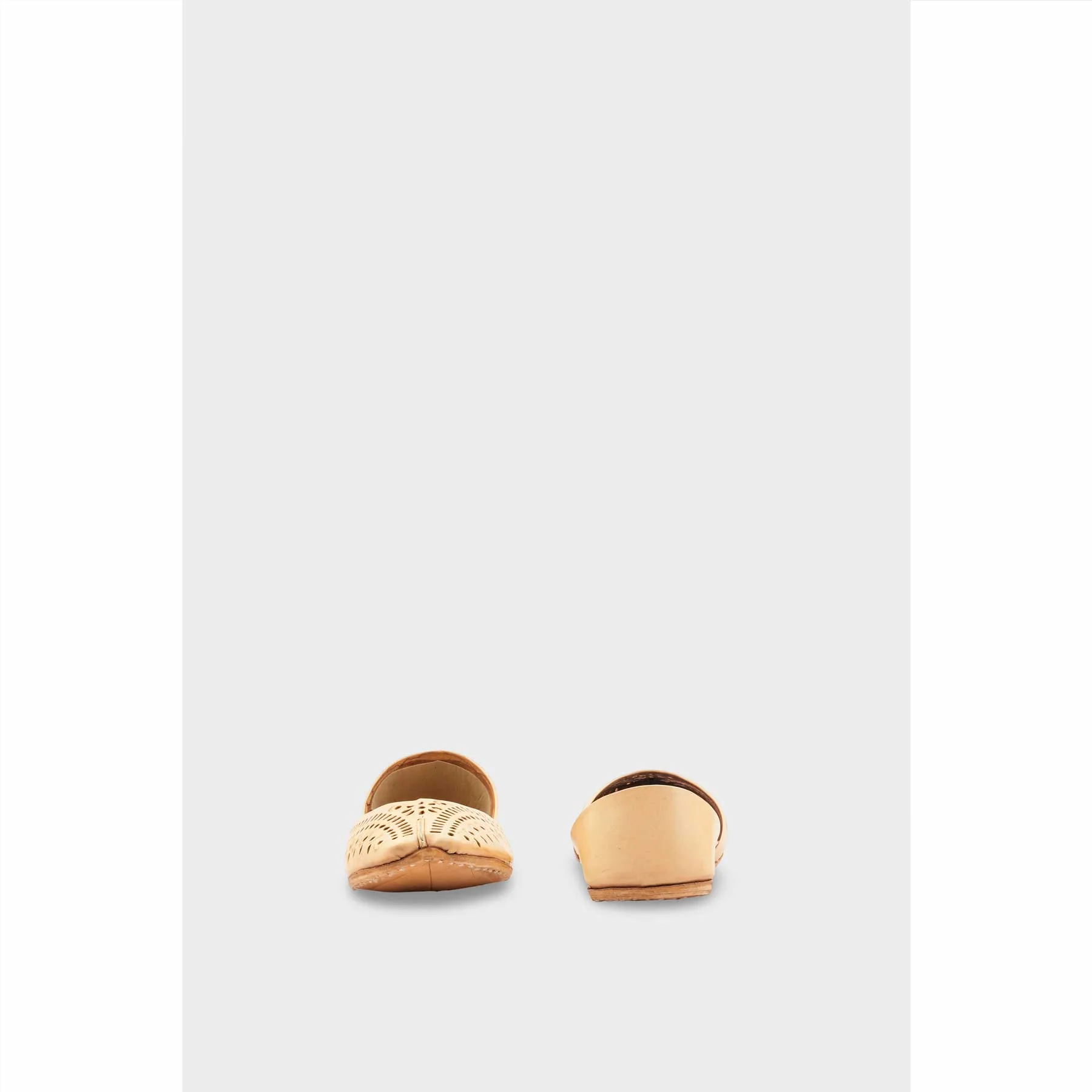 Beige Leather Khussa For Women EC8713 - Image 4