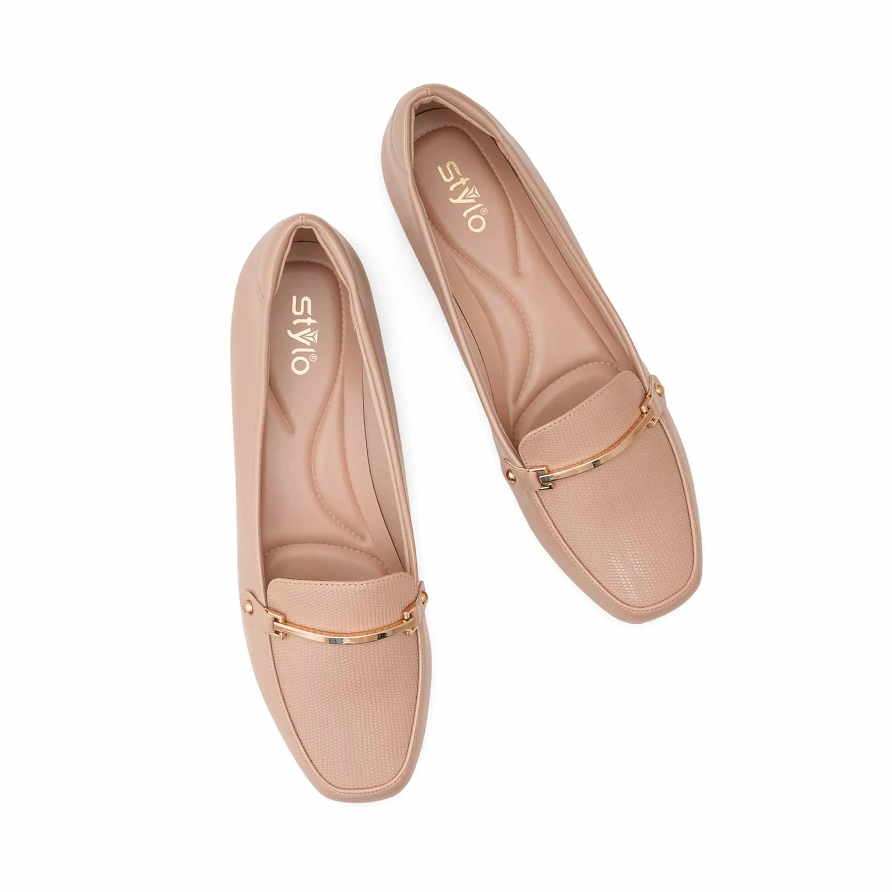 Beige Moccasin For Ladies WN4519 - Image 6