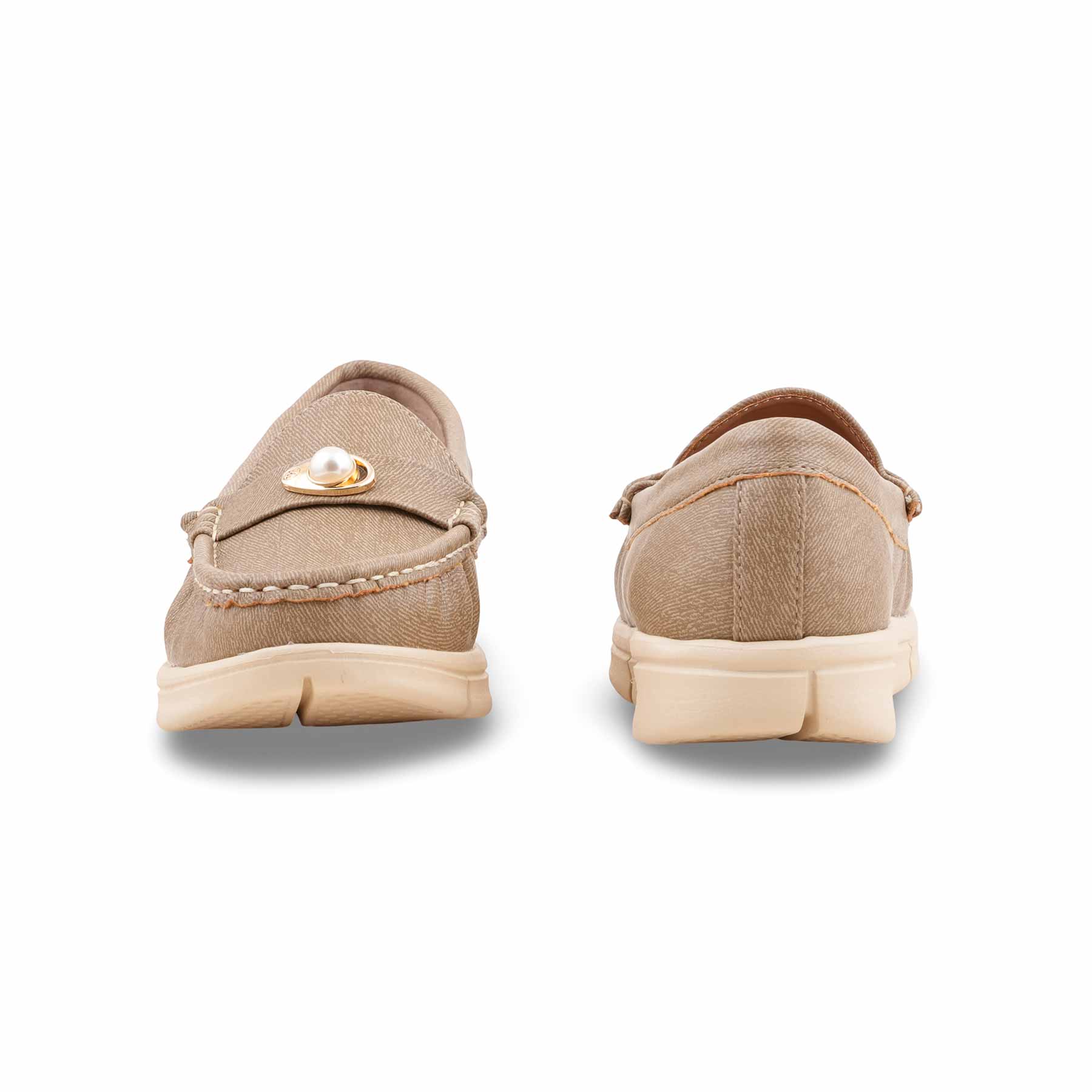 Beige Moccasin For Ladies WN4538 - Image 5