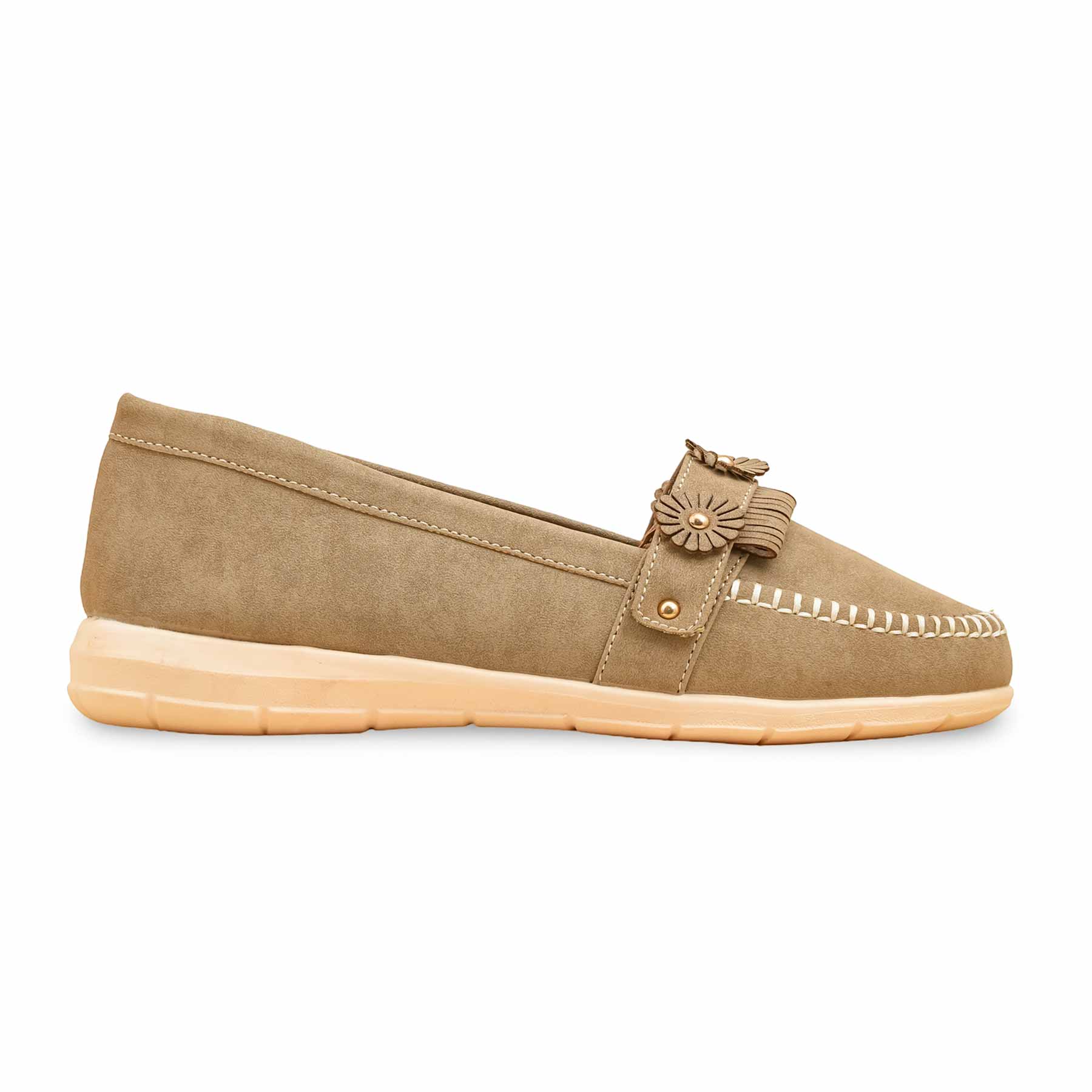 Beige Moccasin For Ladies WN4558 - Image 3