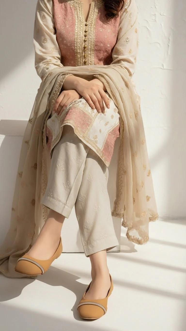 Beige Pumps For Ladies WN1339 - Image 2