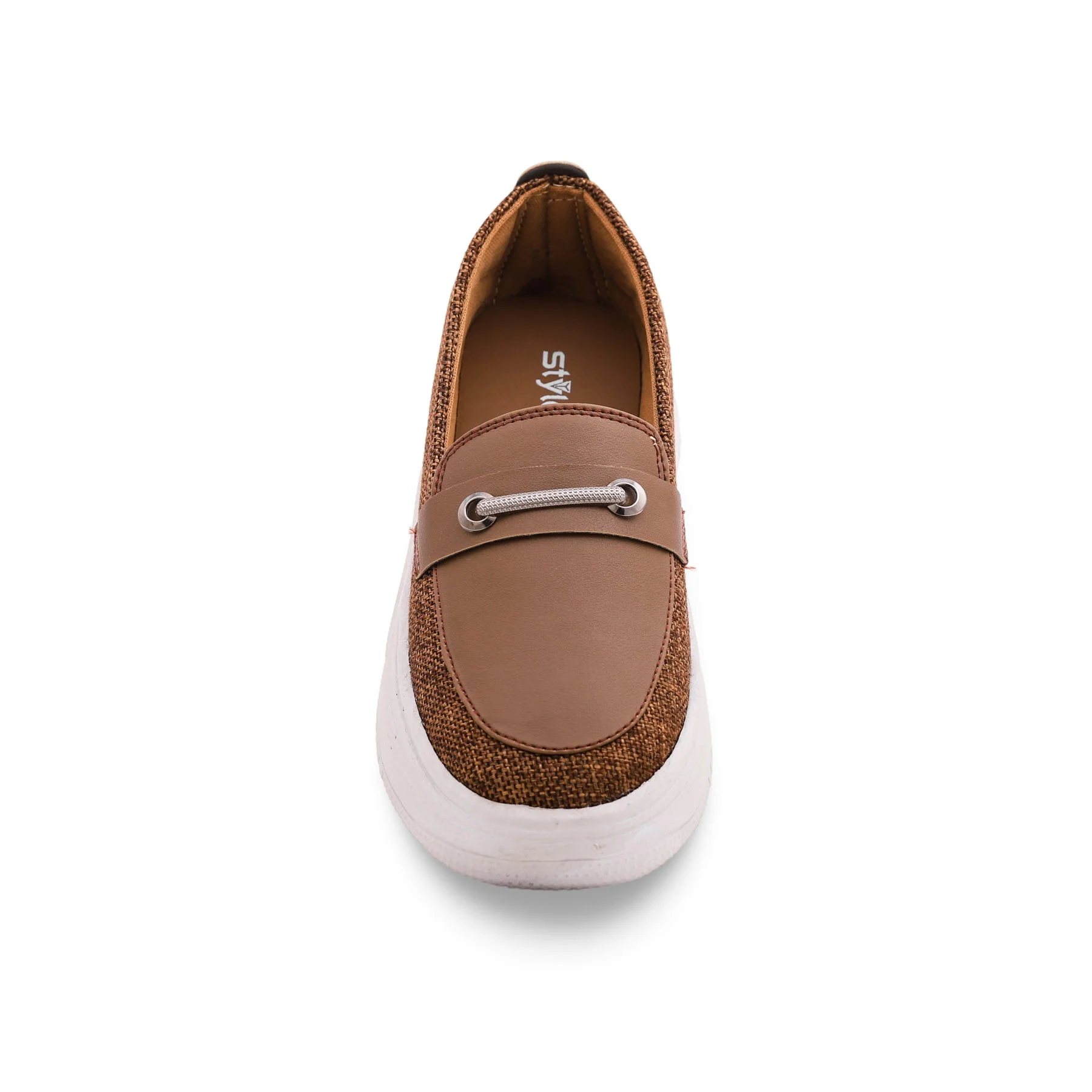 Women Beige Slip On Sneaker AT9080 - Image 3
