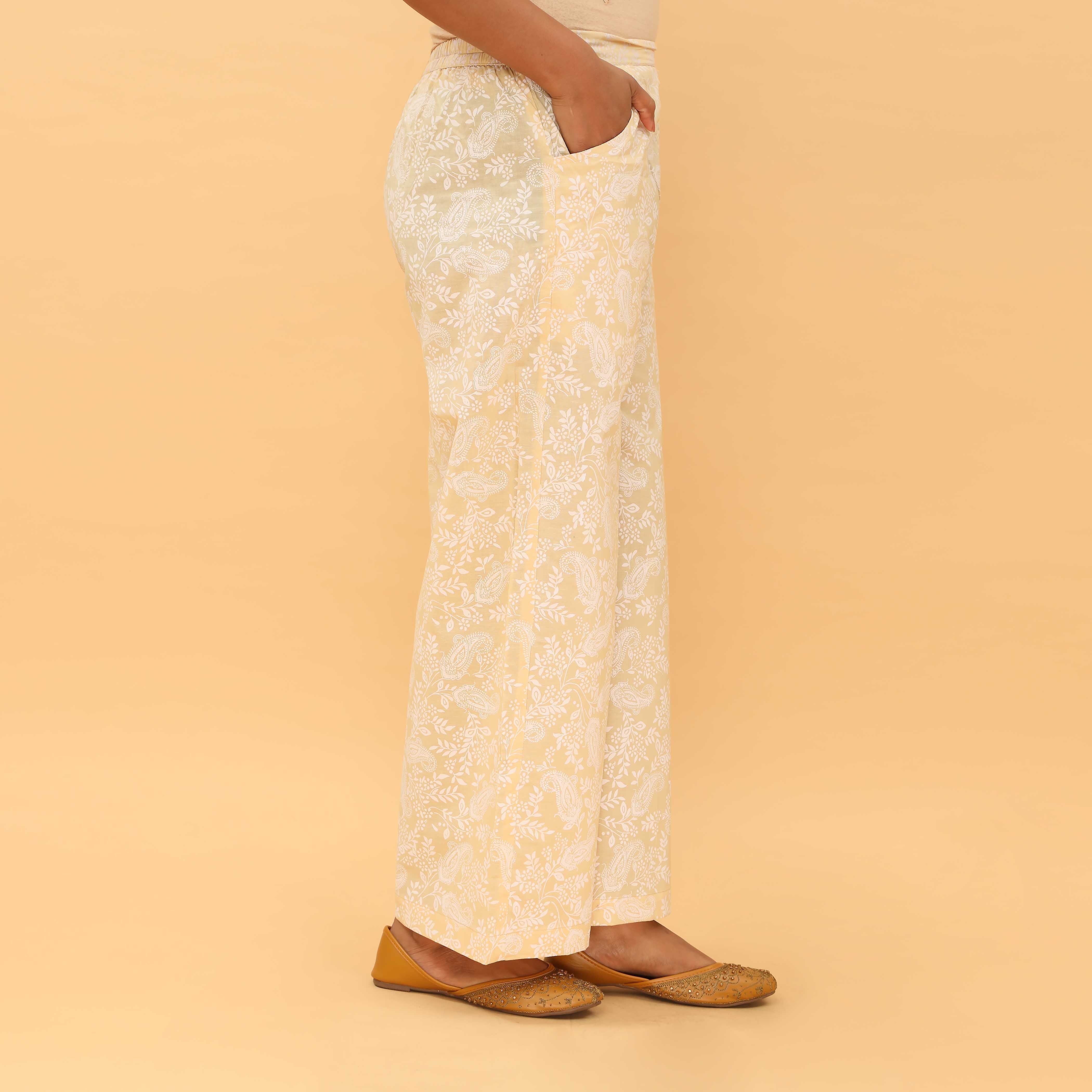 Beige Straight Fit Printed Trouser PL5026 - Image 3