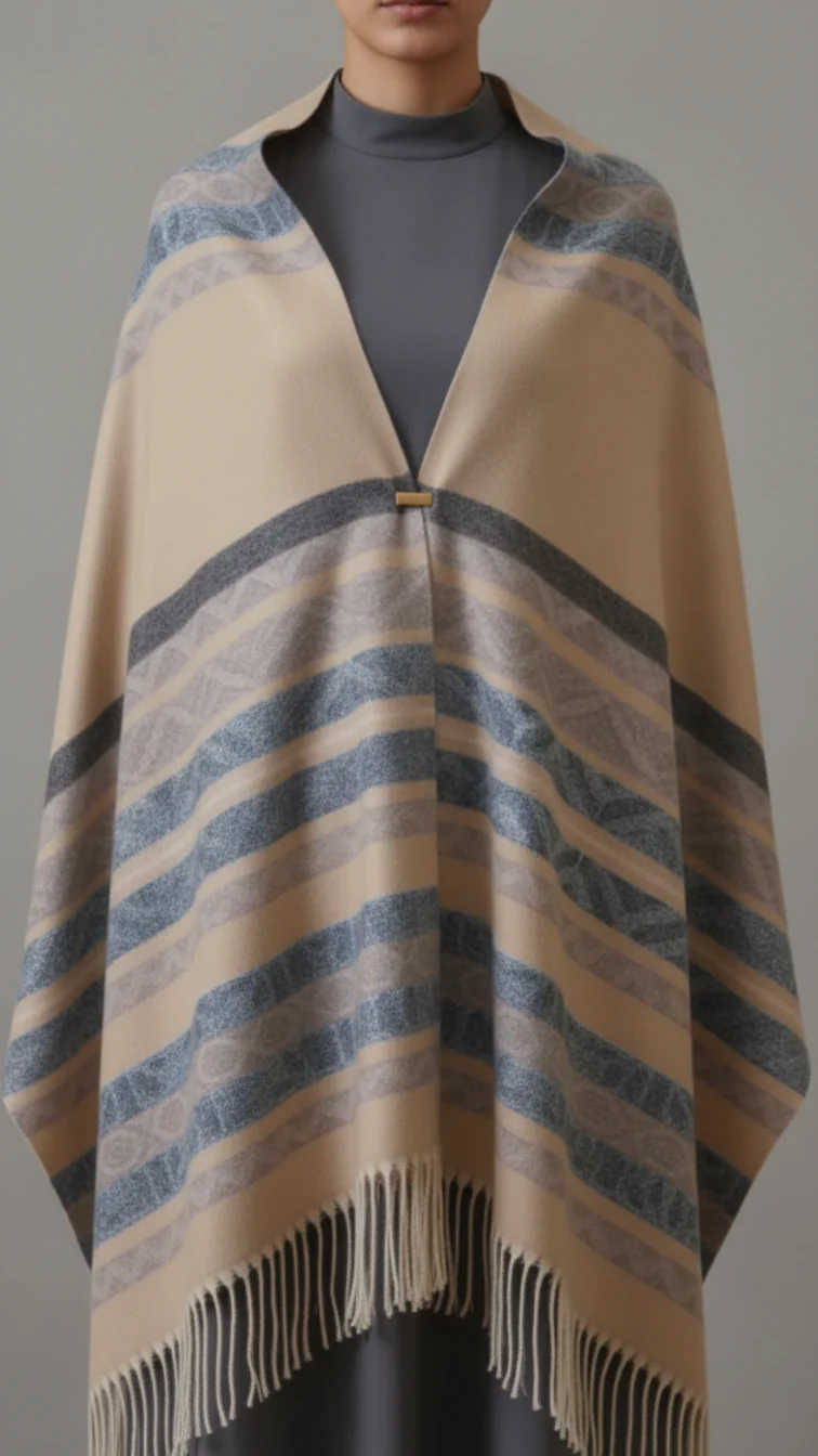 Beige Winter Capeshawl PW5643 - Image 2
