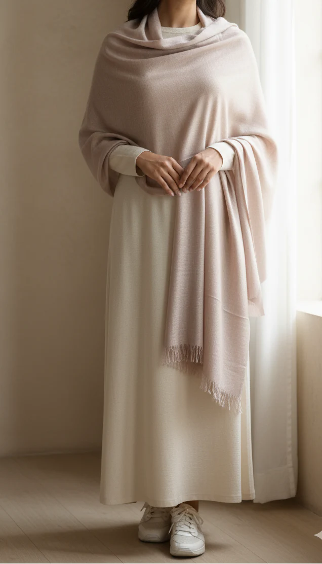 Beige Winter Stole PN5006 - Image 2