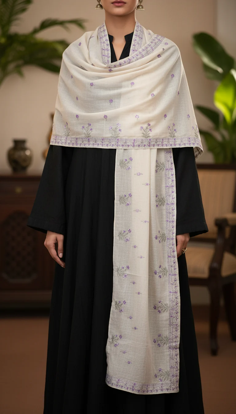 Beige Winter Shawl PW5188 - Image 2