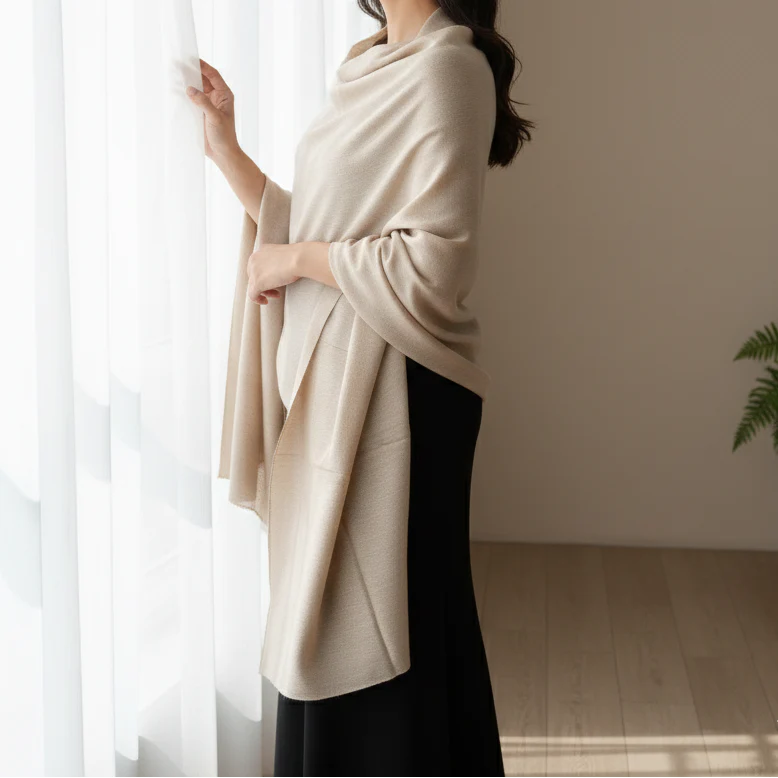 Beige Winter Shawl PW5877 - Image 2