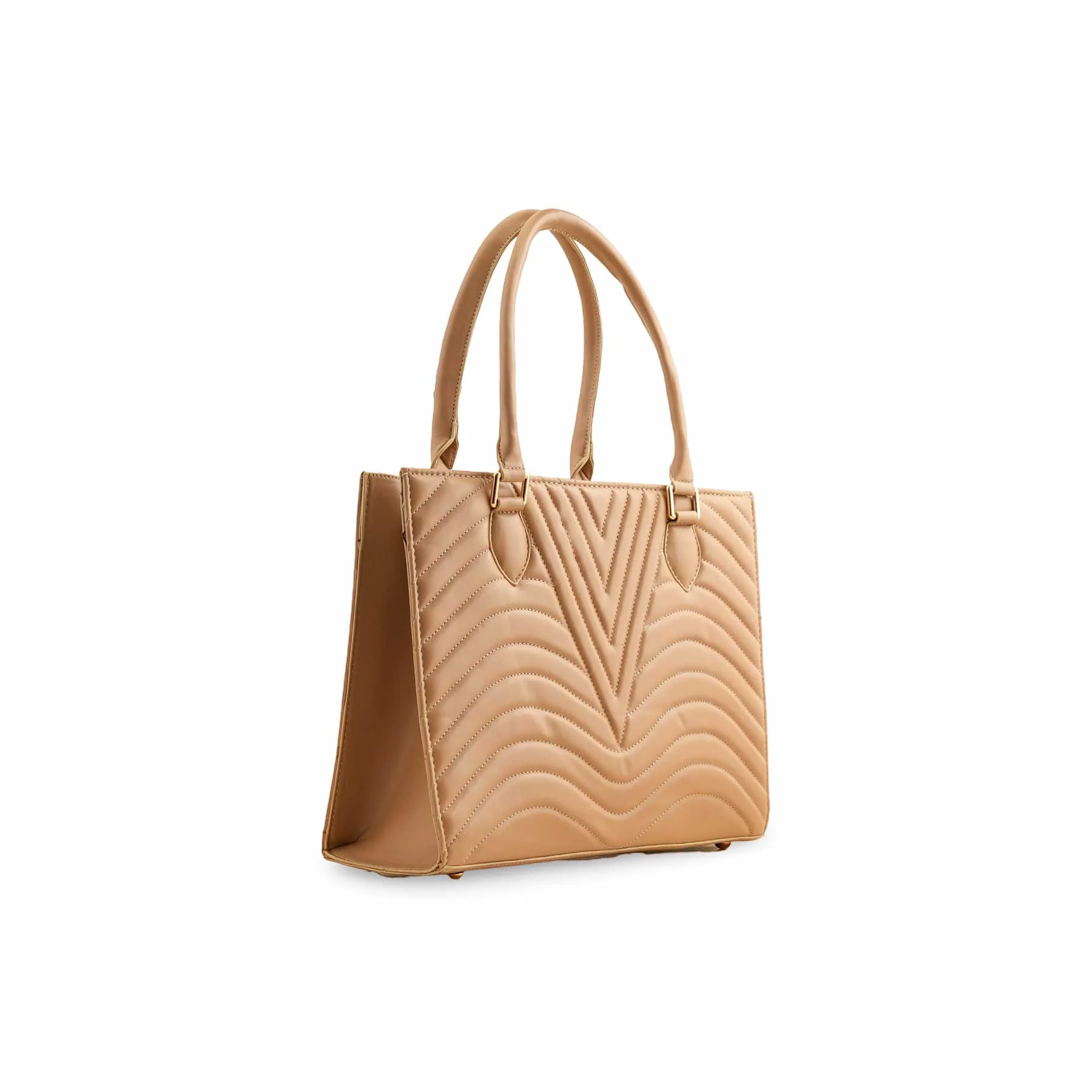 Beige Women Formal Shoulder Bag P55726 - Image 2