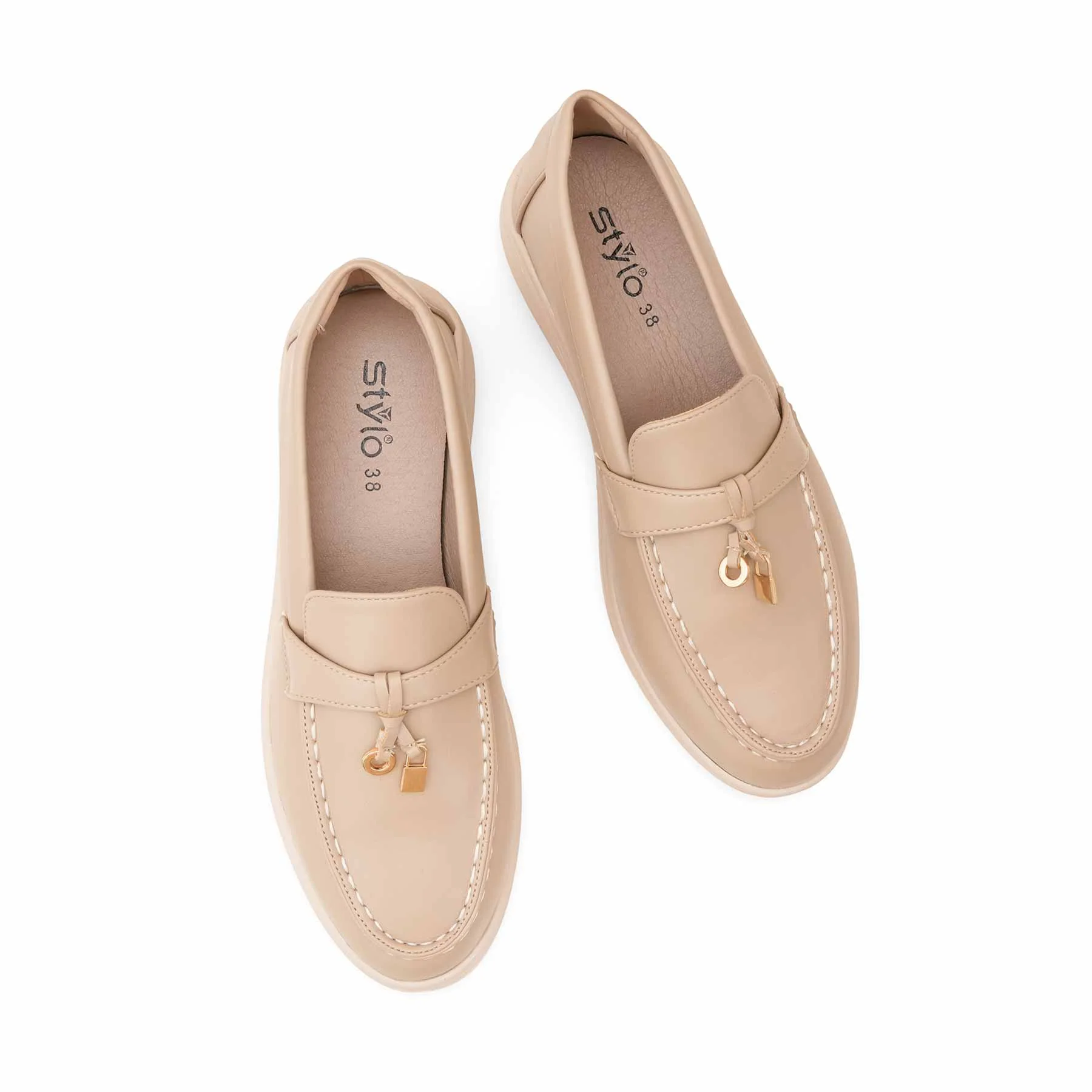 Beige Women Moccasin WN4524 - Image 5