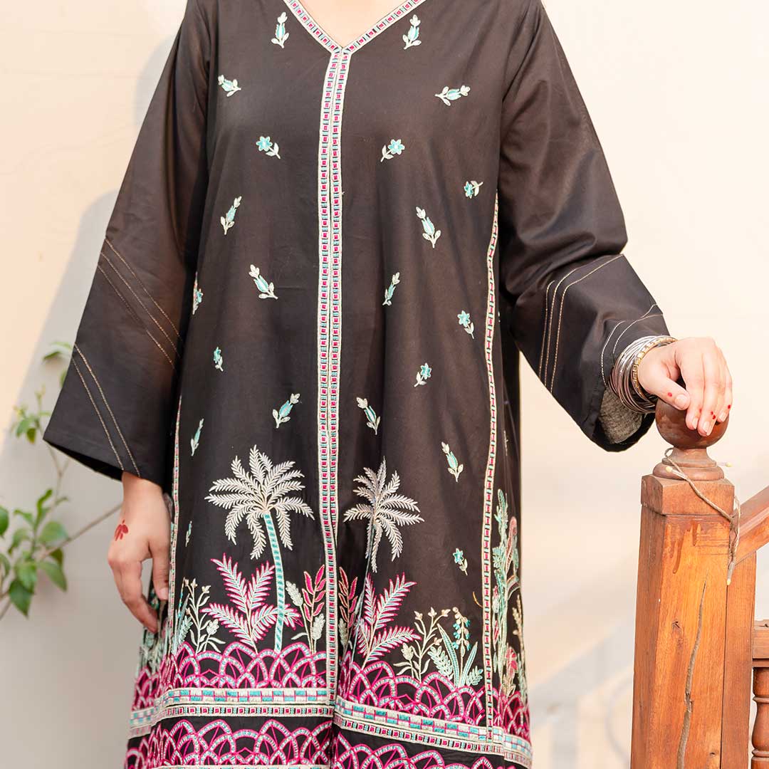 1PC- Embroidered Cambric Shirt PS4162 - Image 4