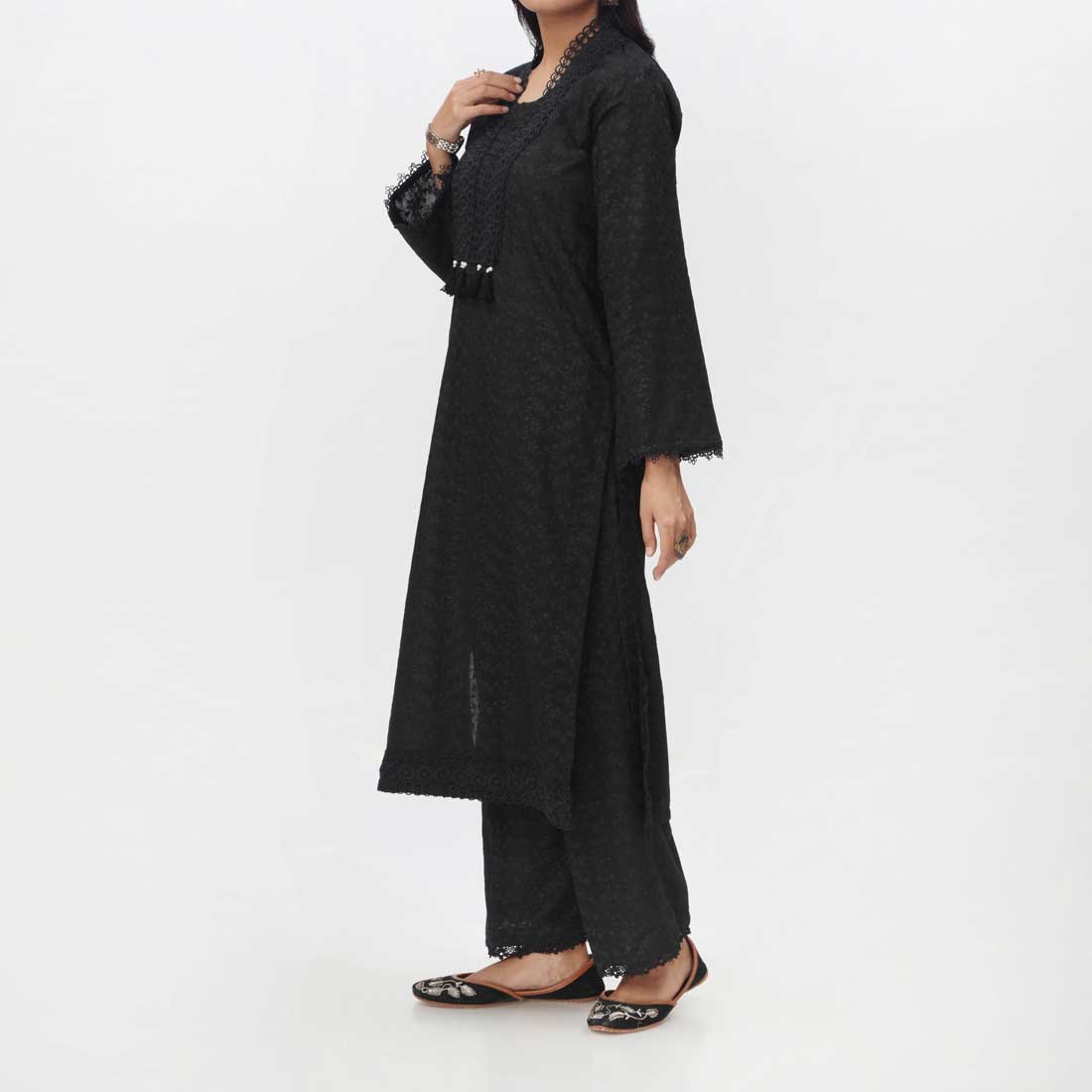 2PC- Embroidered ChikanKari Suit PS4075 - Image 2