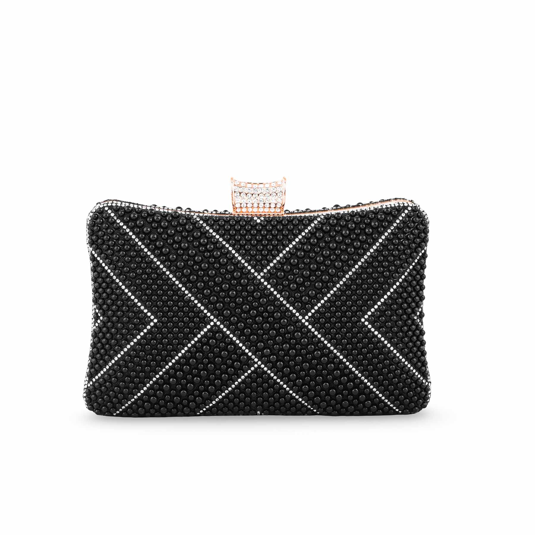 Black Bridal Clutch P24357 - Image 4