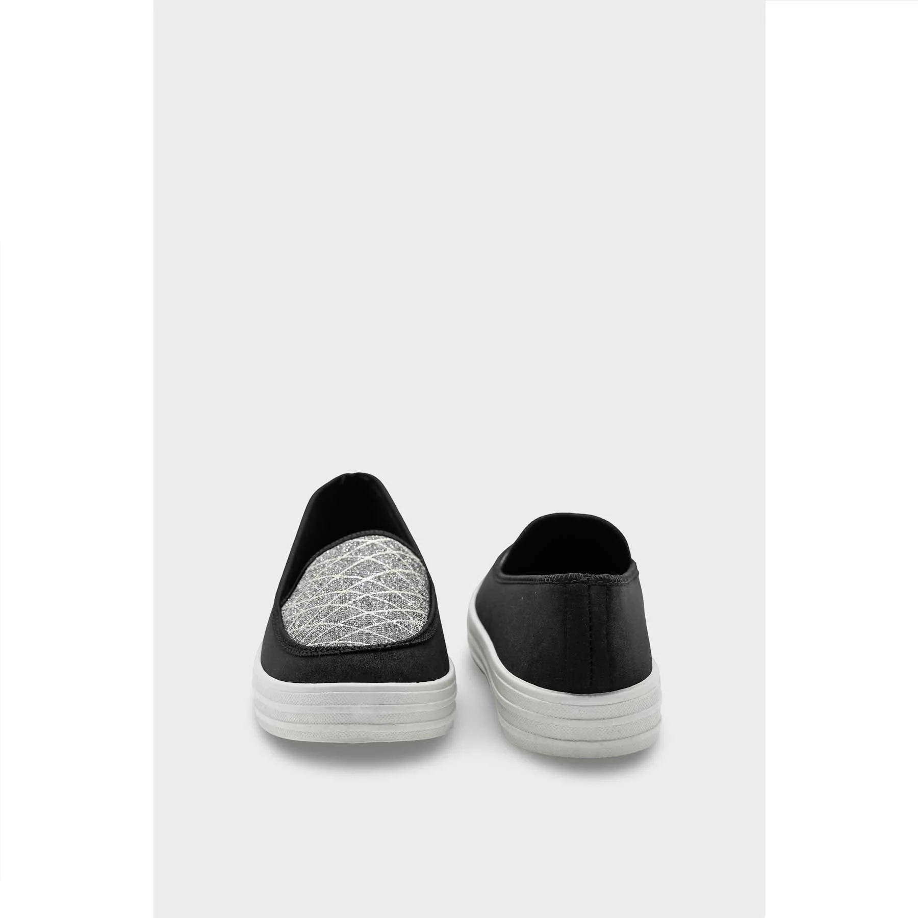 Black Canvas Slip Ons WN6197 - Image 5