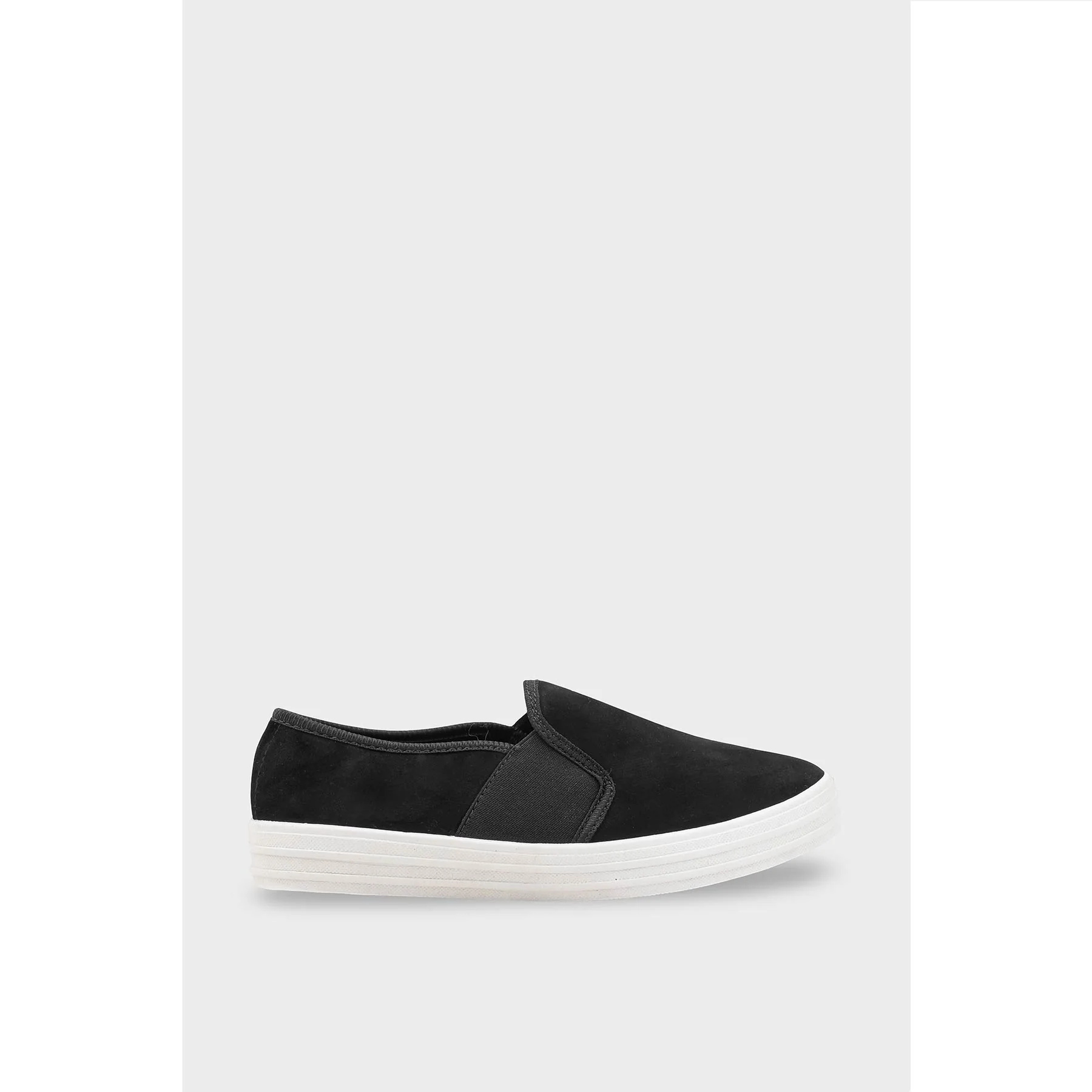 Black Canvas Slip Ons WN6198 - Image 2