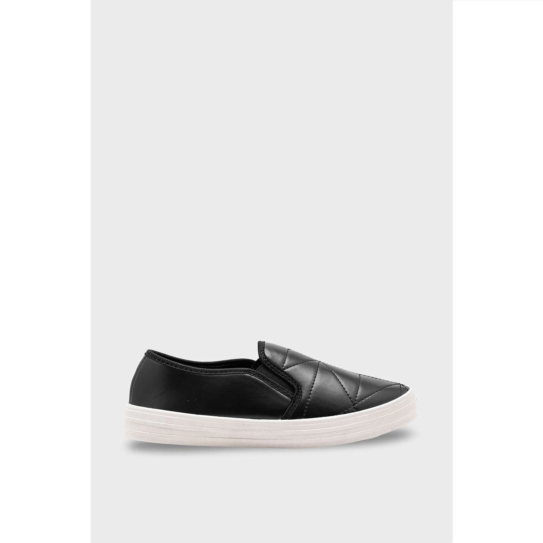 Black Canvas Slip Ons WN6199 - Image 2