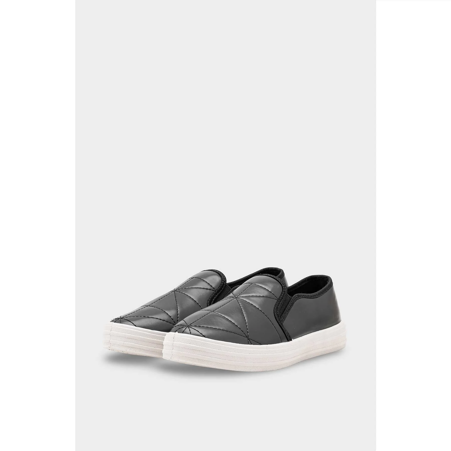 Black Canvas Slip Ons WN6199 - Image 4