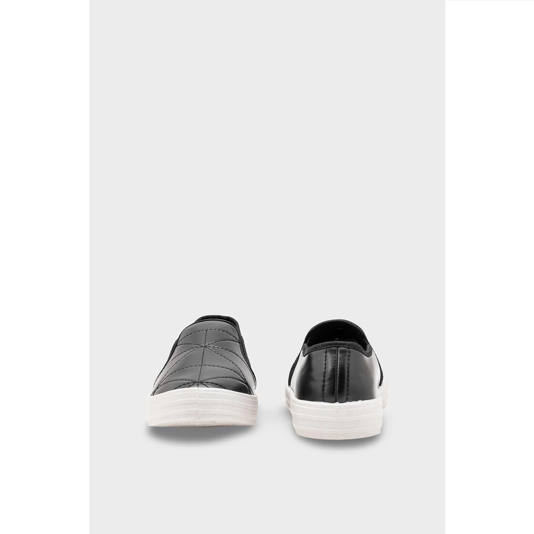 Black Canvas Slip Ons WN6199 - Image 5