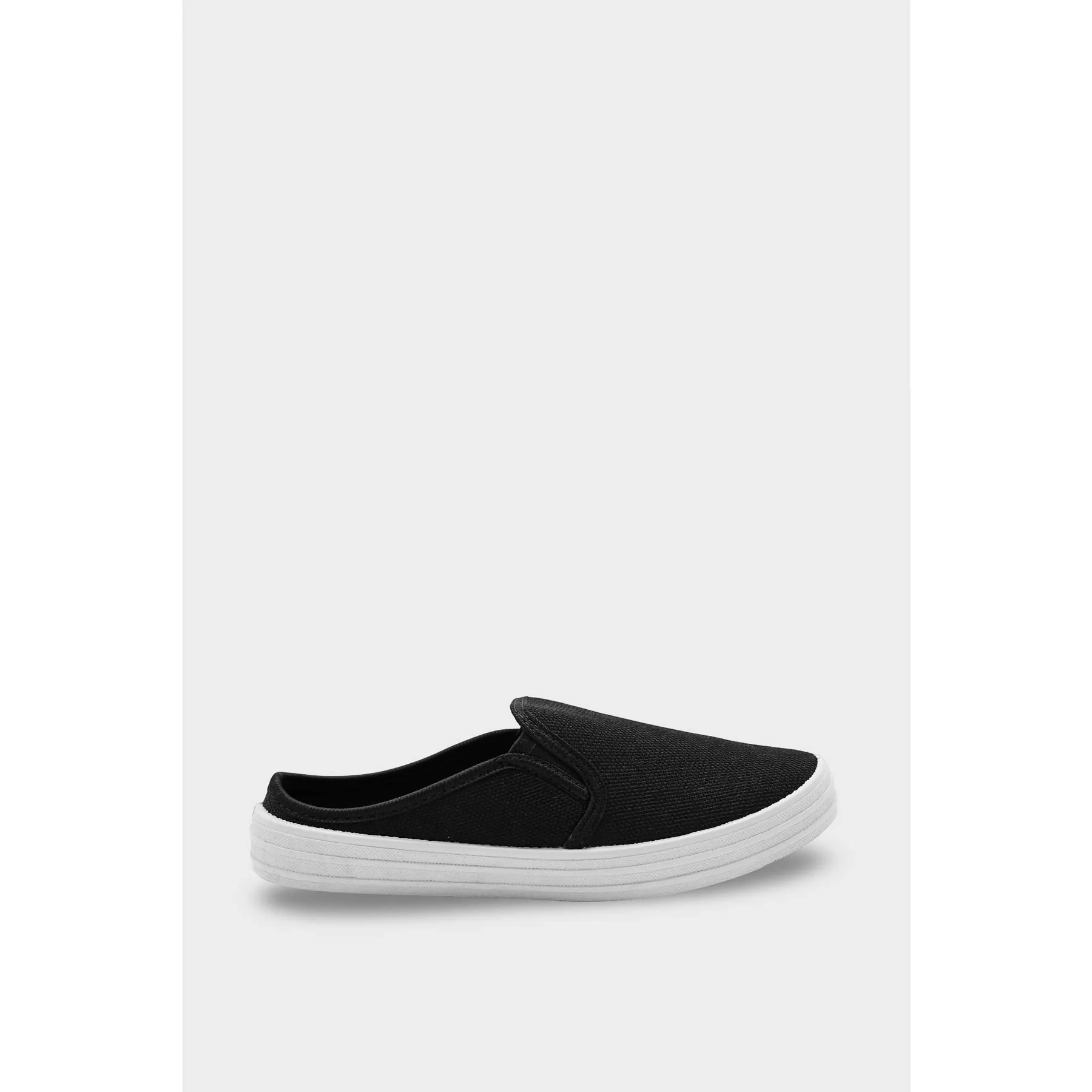 Black Canvas Slip Ons WN6200 - Image 2