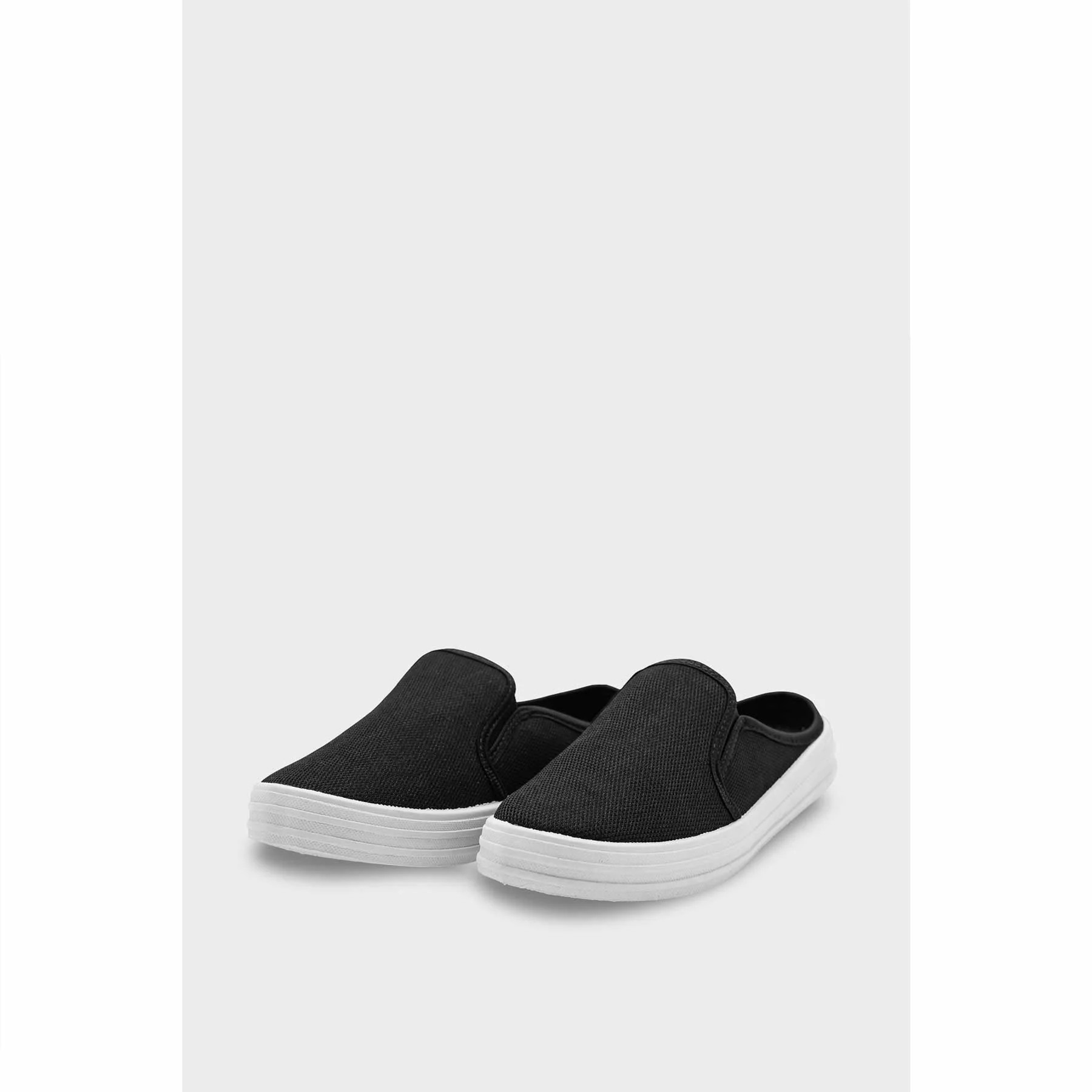Black Canvas Slip Ons WN6200 - Image 3