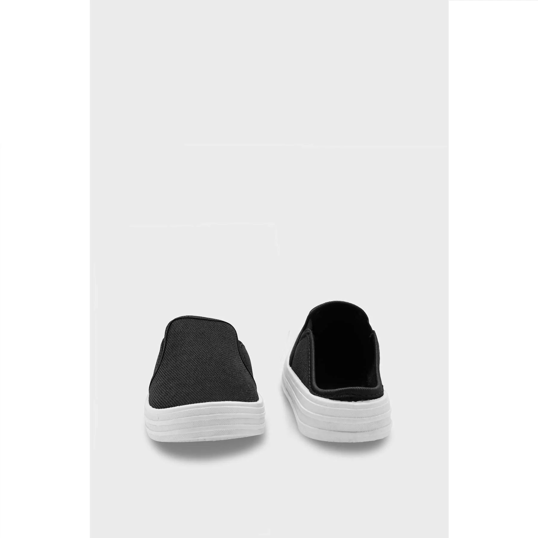 Black Canvas Slip Ons WN6200 - Image 4