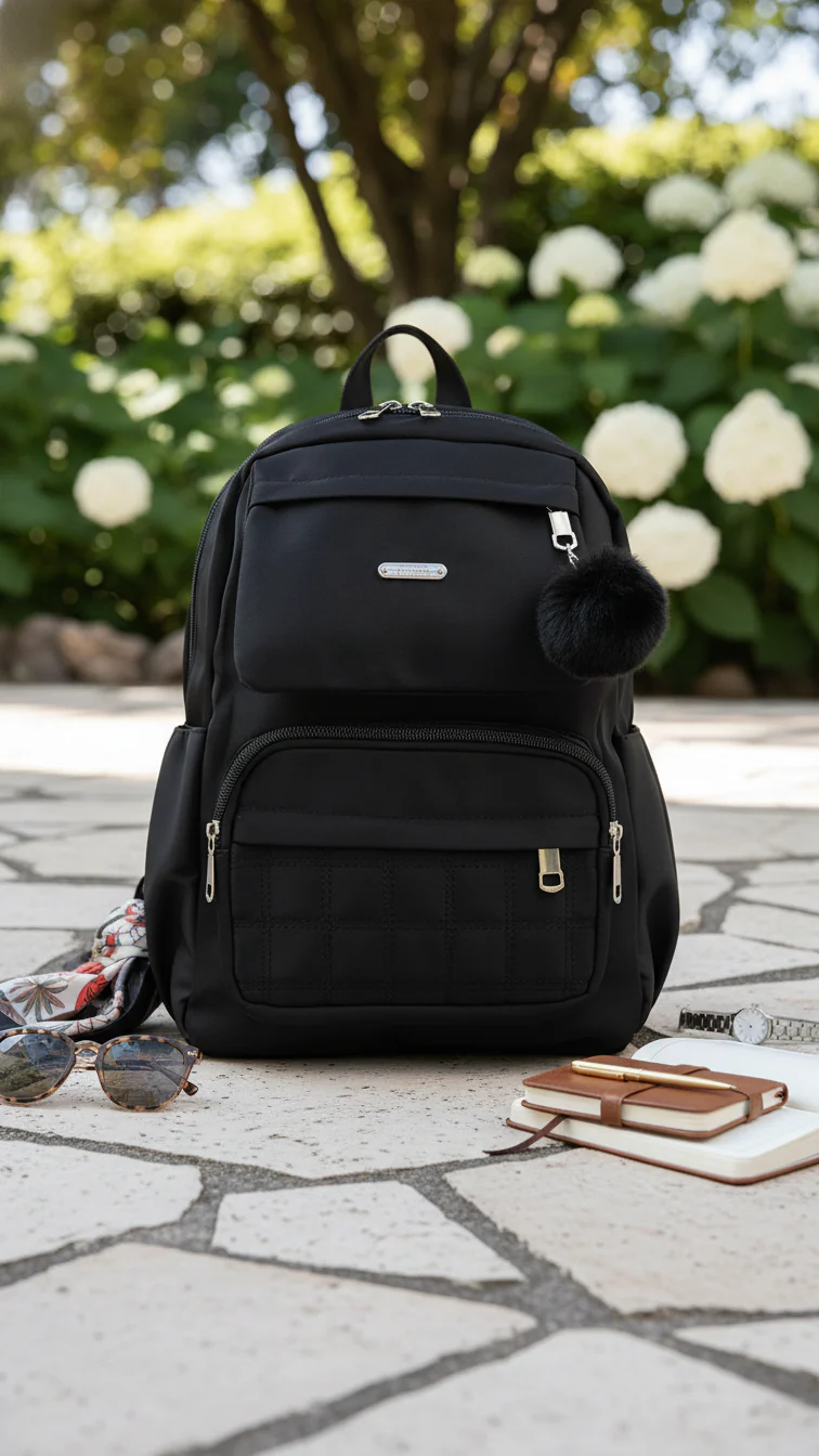 Black Casual Back Pack For Women P47471 - Image 2