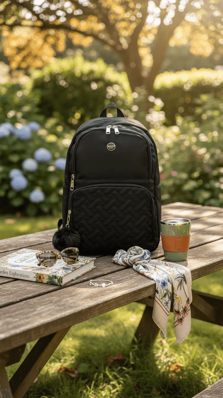 Black Casual Back Pack For Women P47473 - Image 2