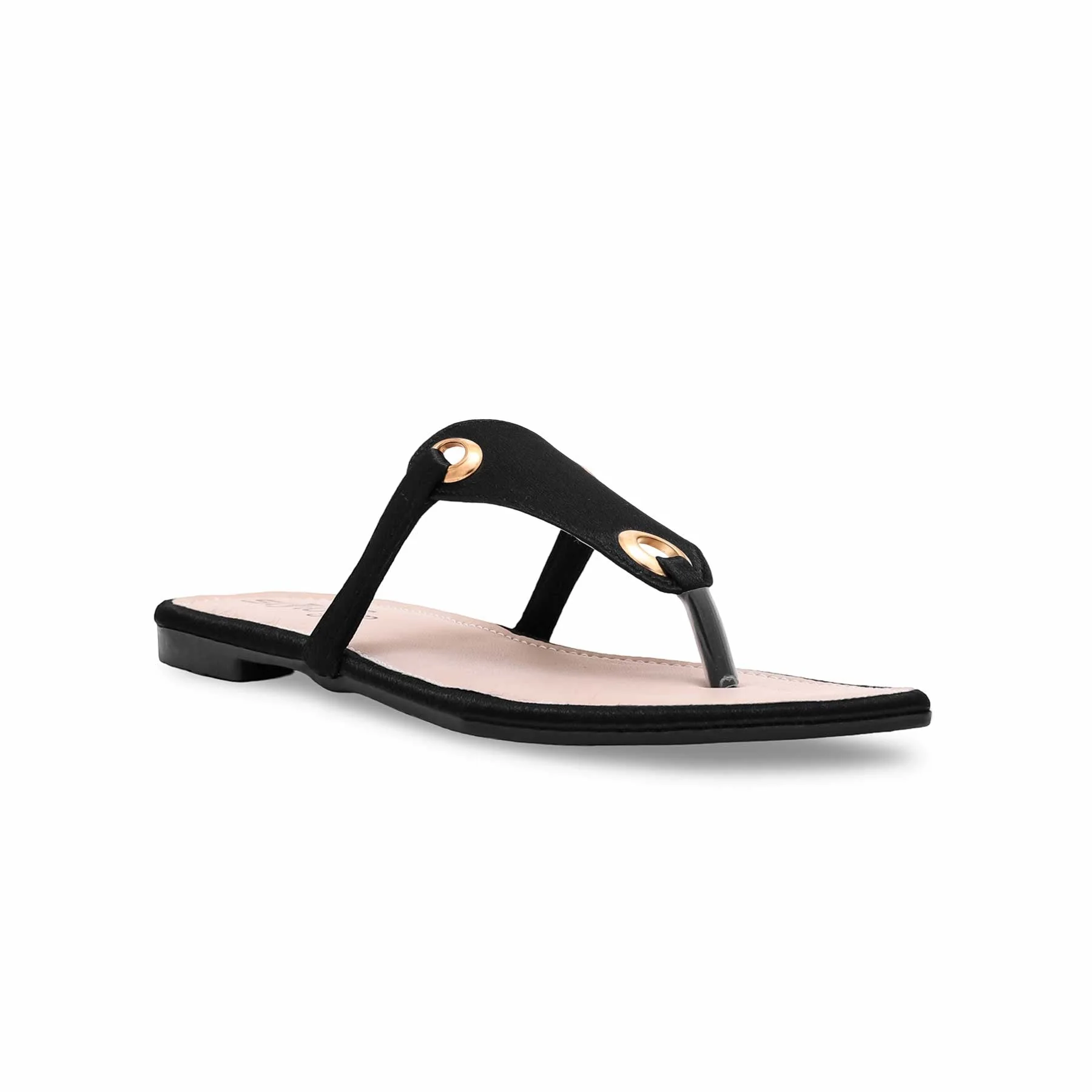 Black Casual Chappal CL1539 - Image 2