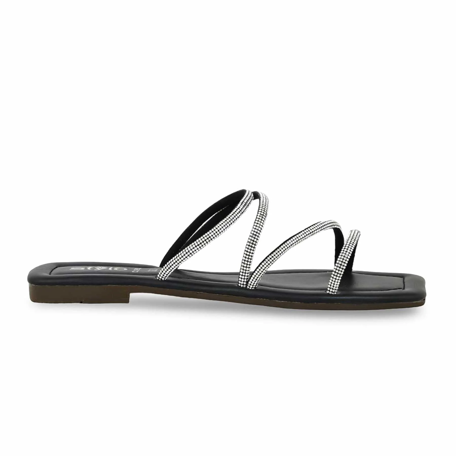 Black Casual Chappal CL1892 - Image 2
