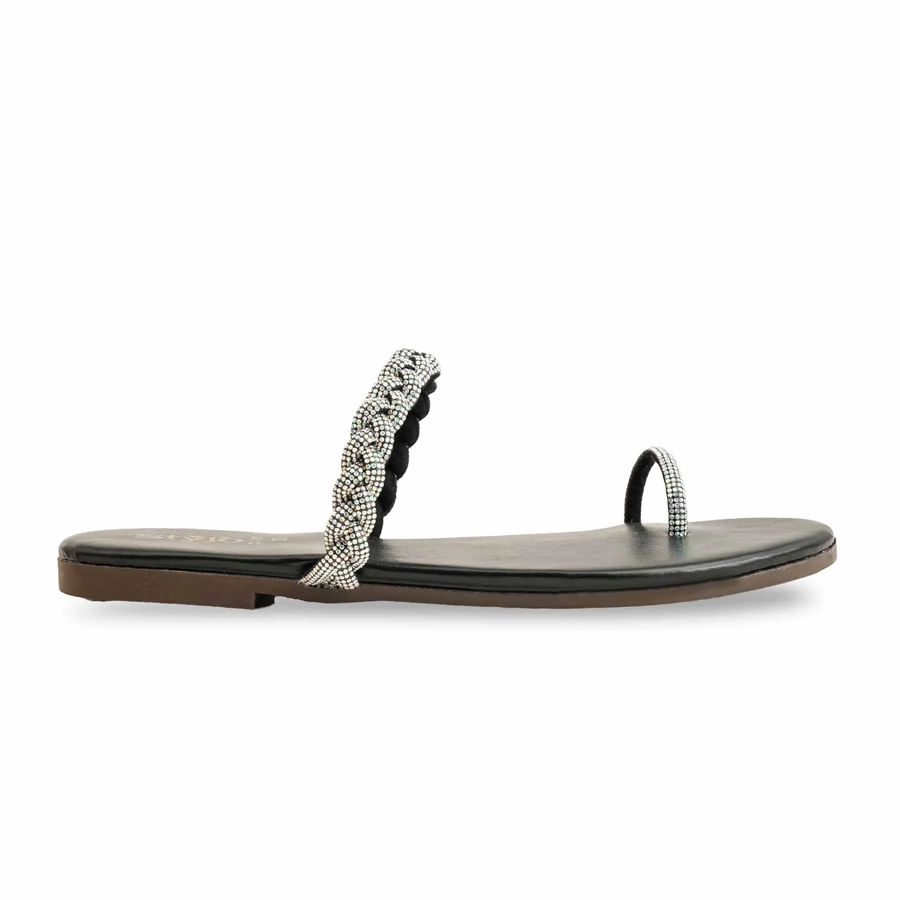 Black Casual Chappal CL1921 - Image 3