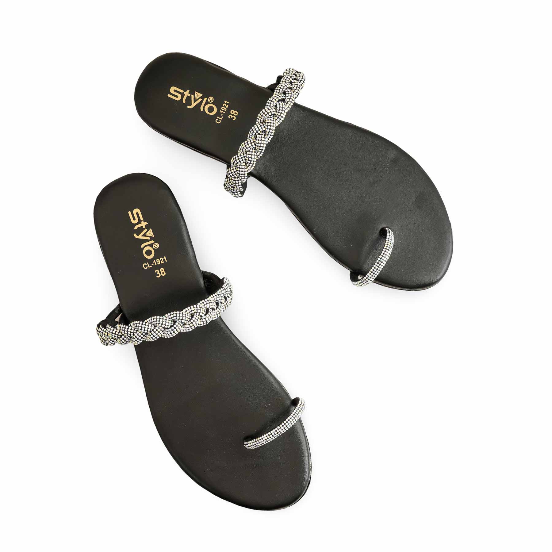 Black Casual Chappal CL1921 - Image 6
