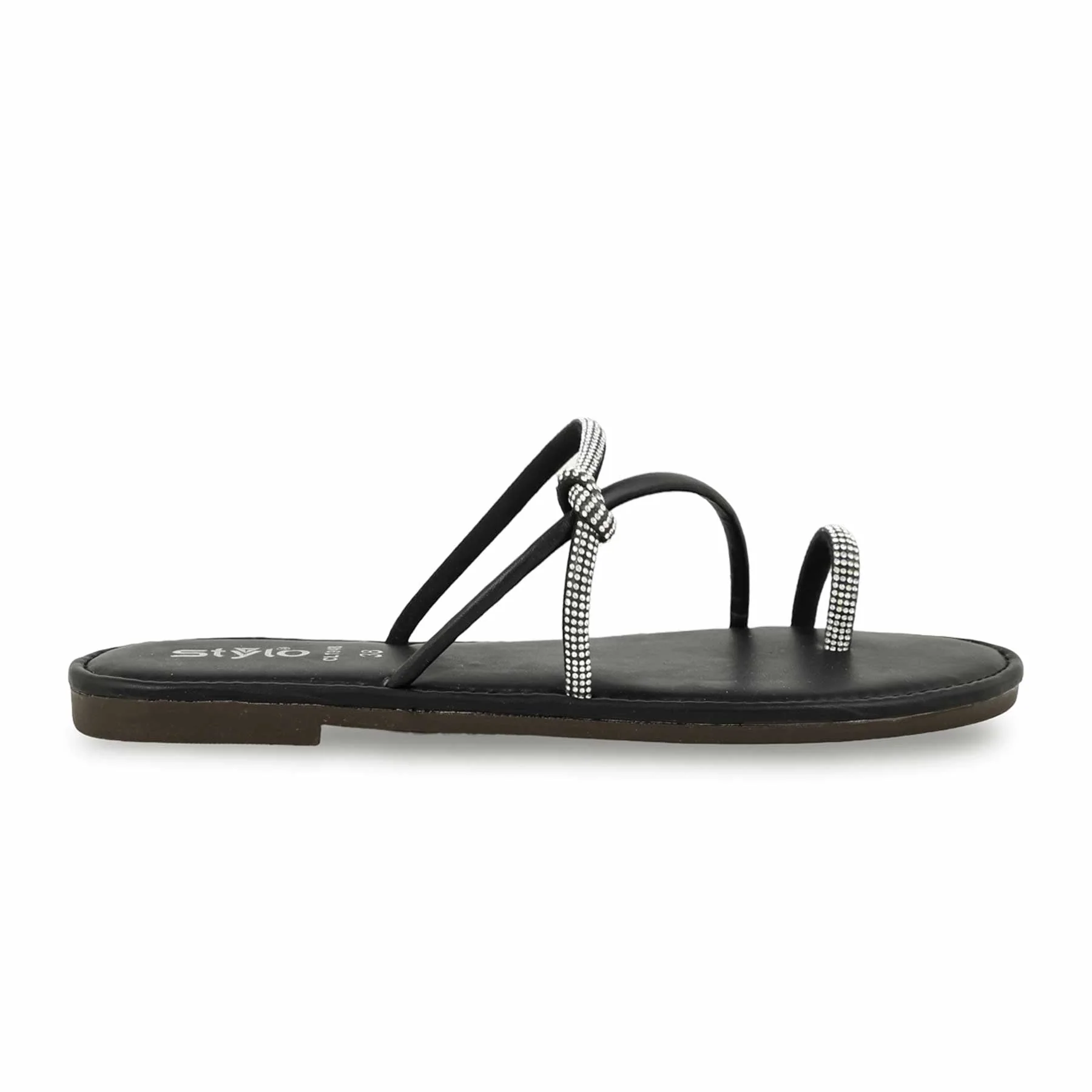 Black Casual Chappal CL1948 - Image 2