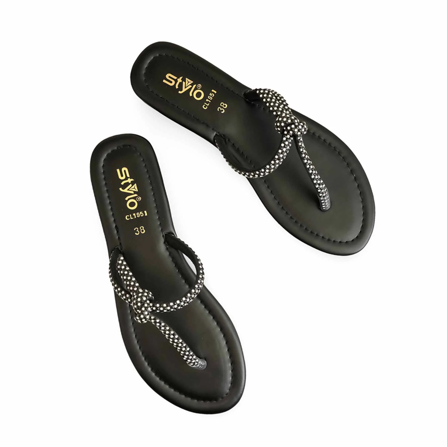 Black Casual Chappal CL1951 - Image 5