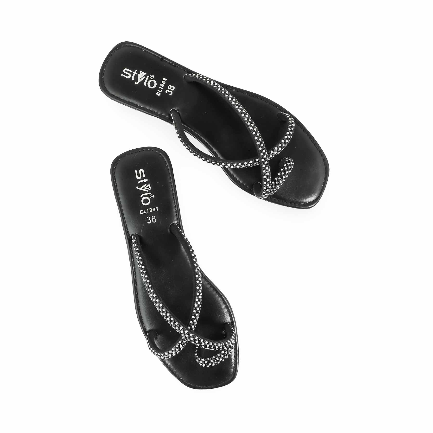 Black Casual Chappal CL1961 - Image 5