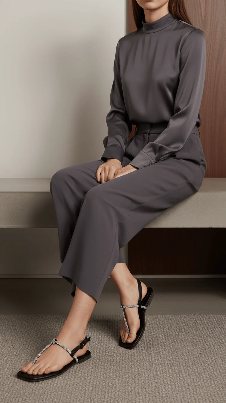 Black Casual Chappal CL2084