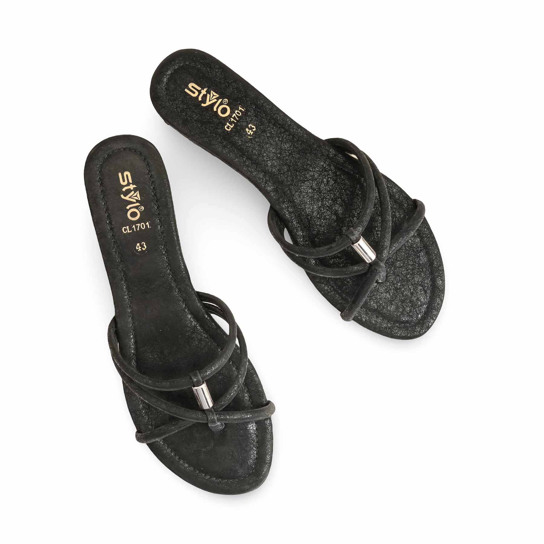 Black Casual Chappal For Ladies CL1701 - Image 4