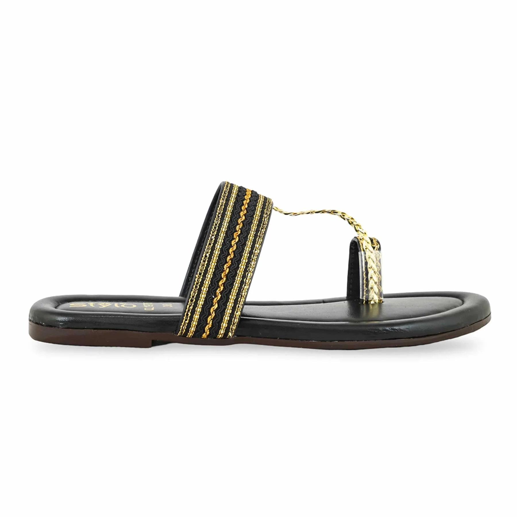 Black Casual Chappal For Ladies CL1975 - Image 2