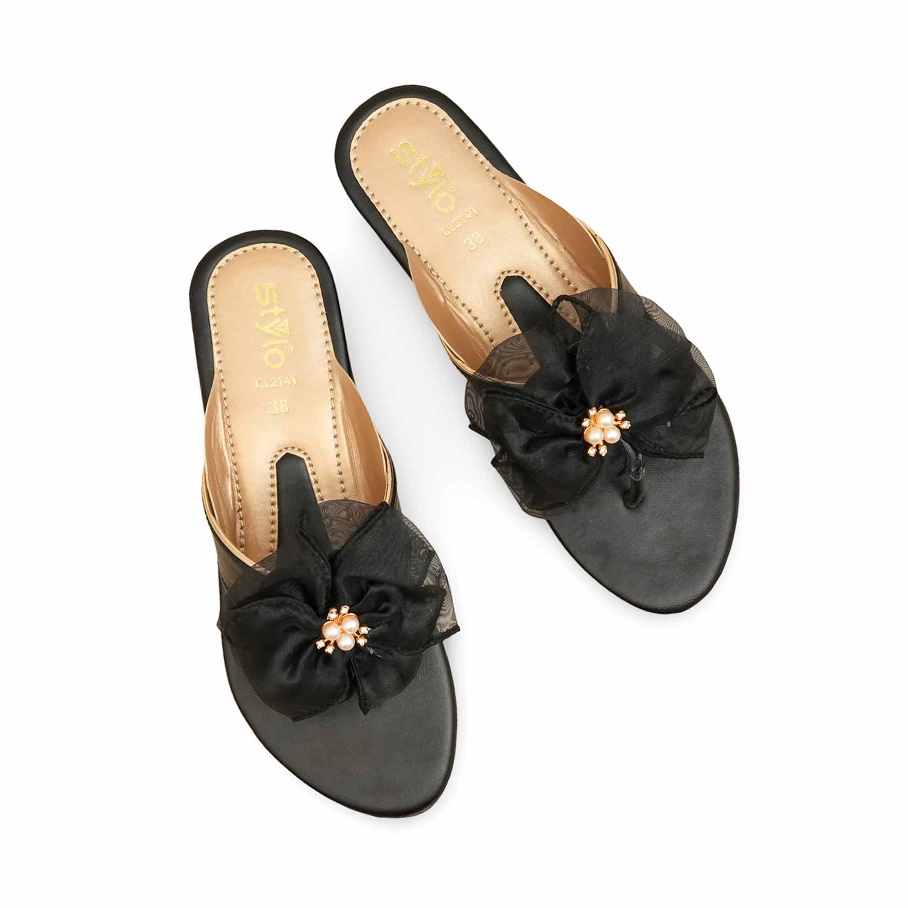 Black Casual Chappal For Ladies CL2141 - Image 5