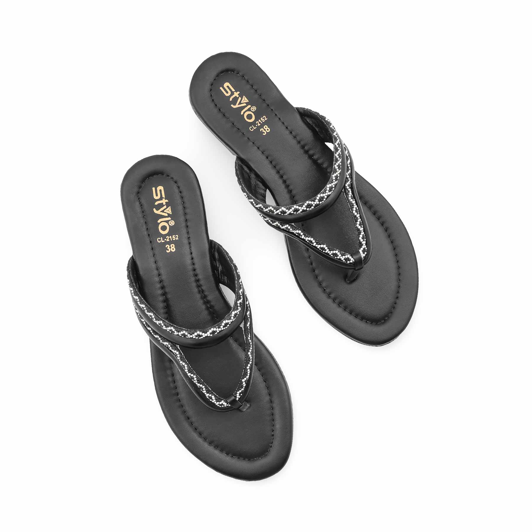 Black Casual Chappal For Ladies CL2152 - Image 5