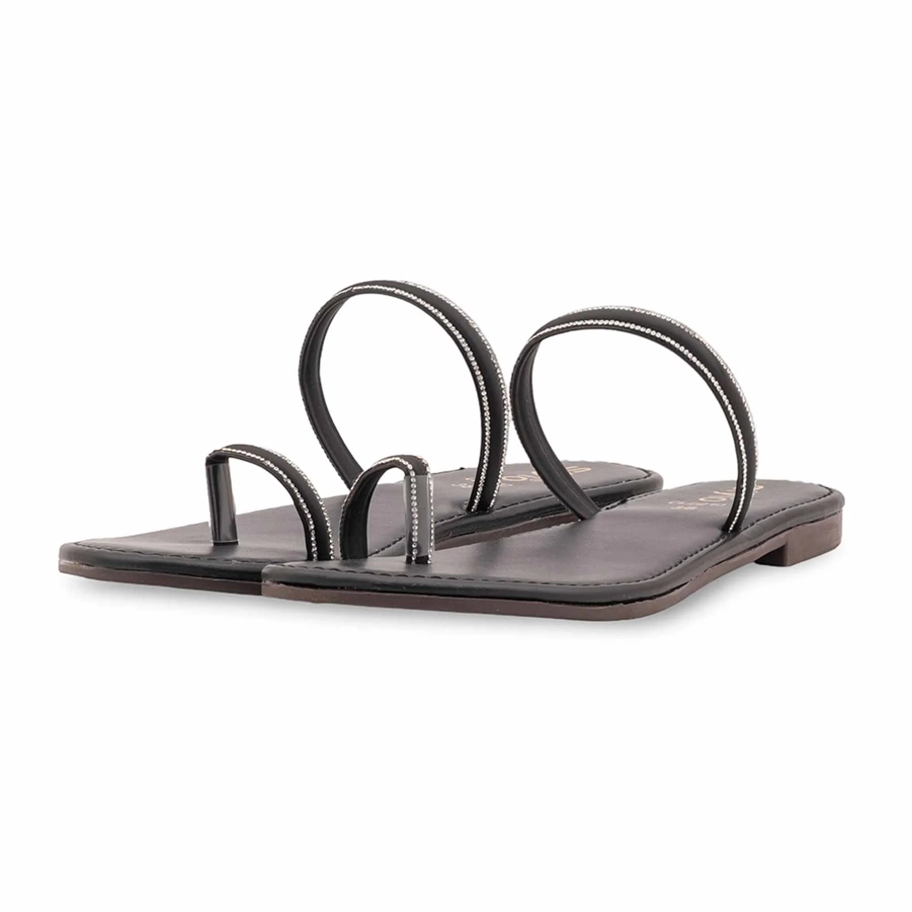 Black Casual Chappal For Ladies CL2210 - Image 3