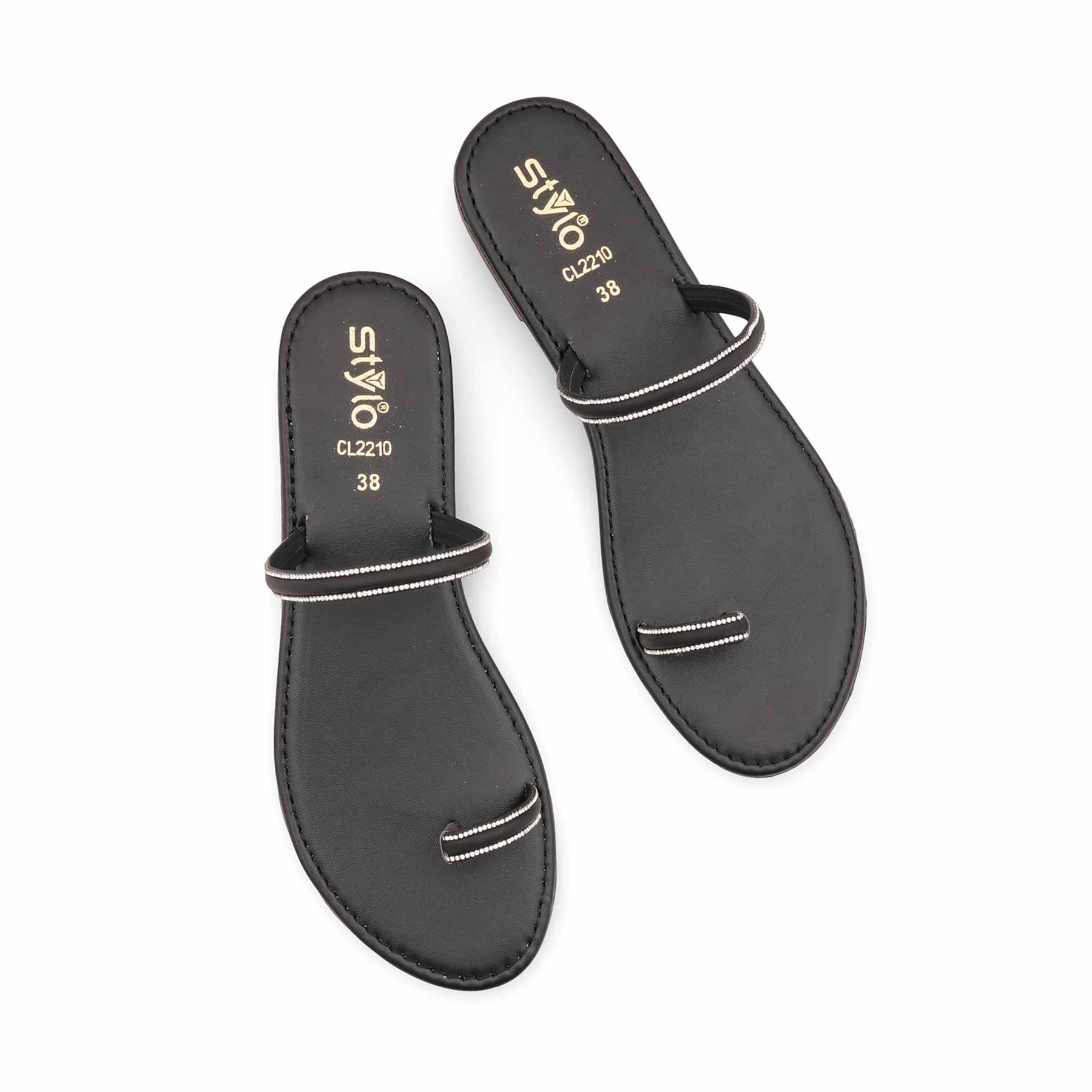Black Casual Chappal For Ladies CL2210 - Image 5