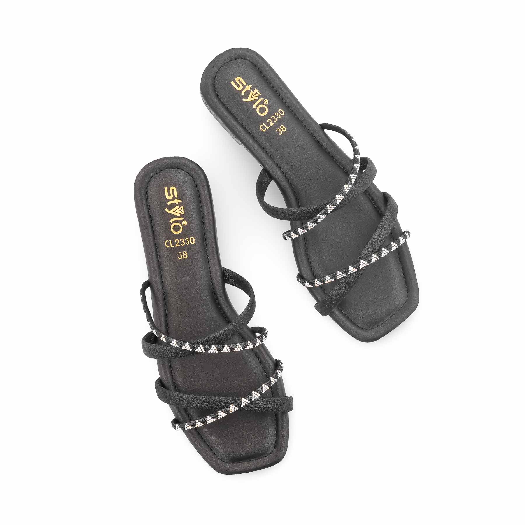 Black Casual Chappal For Ladies CL2330 - Image 6