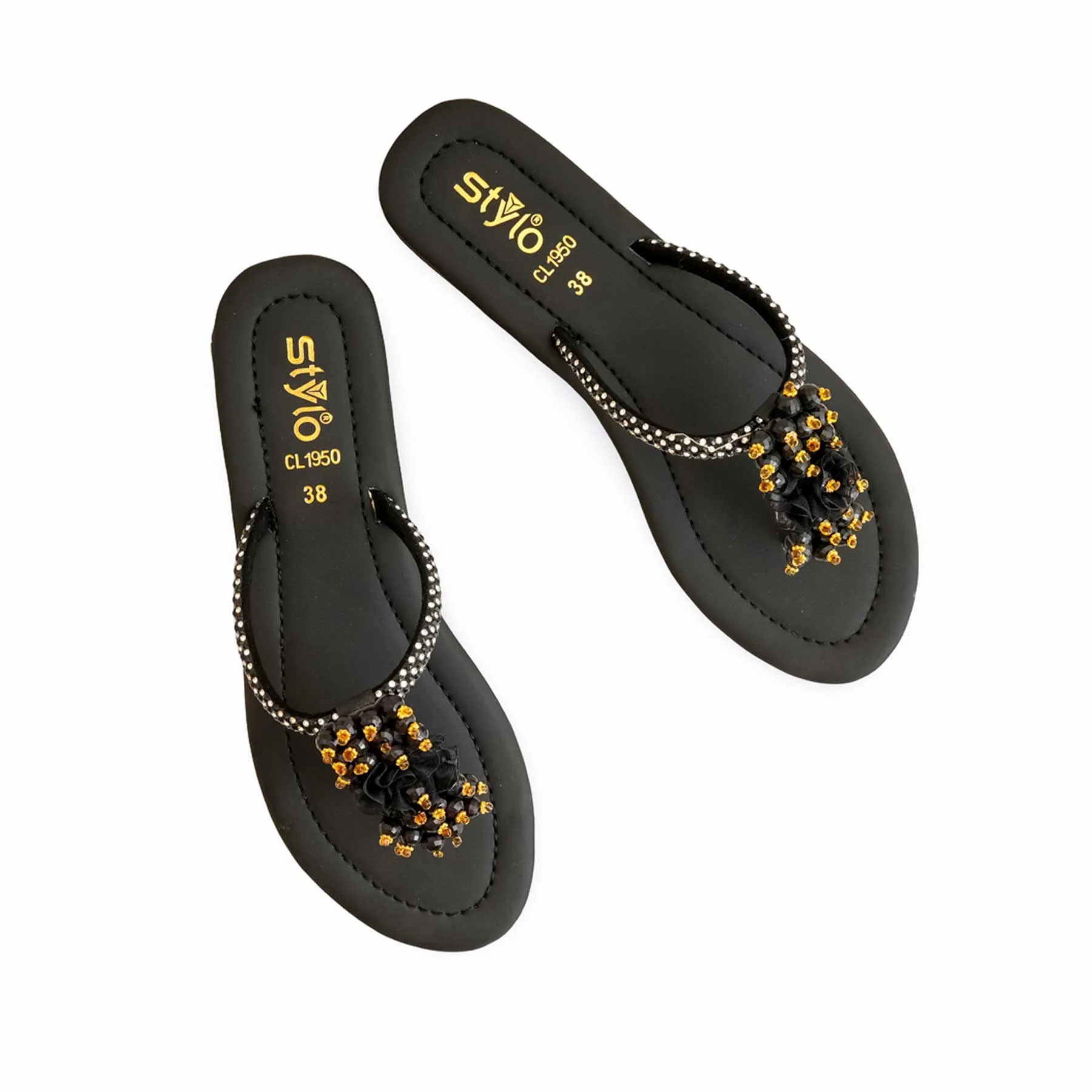 Black Casual Chappal For Women CL1950 - Image 5