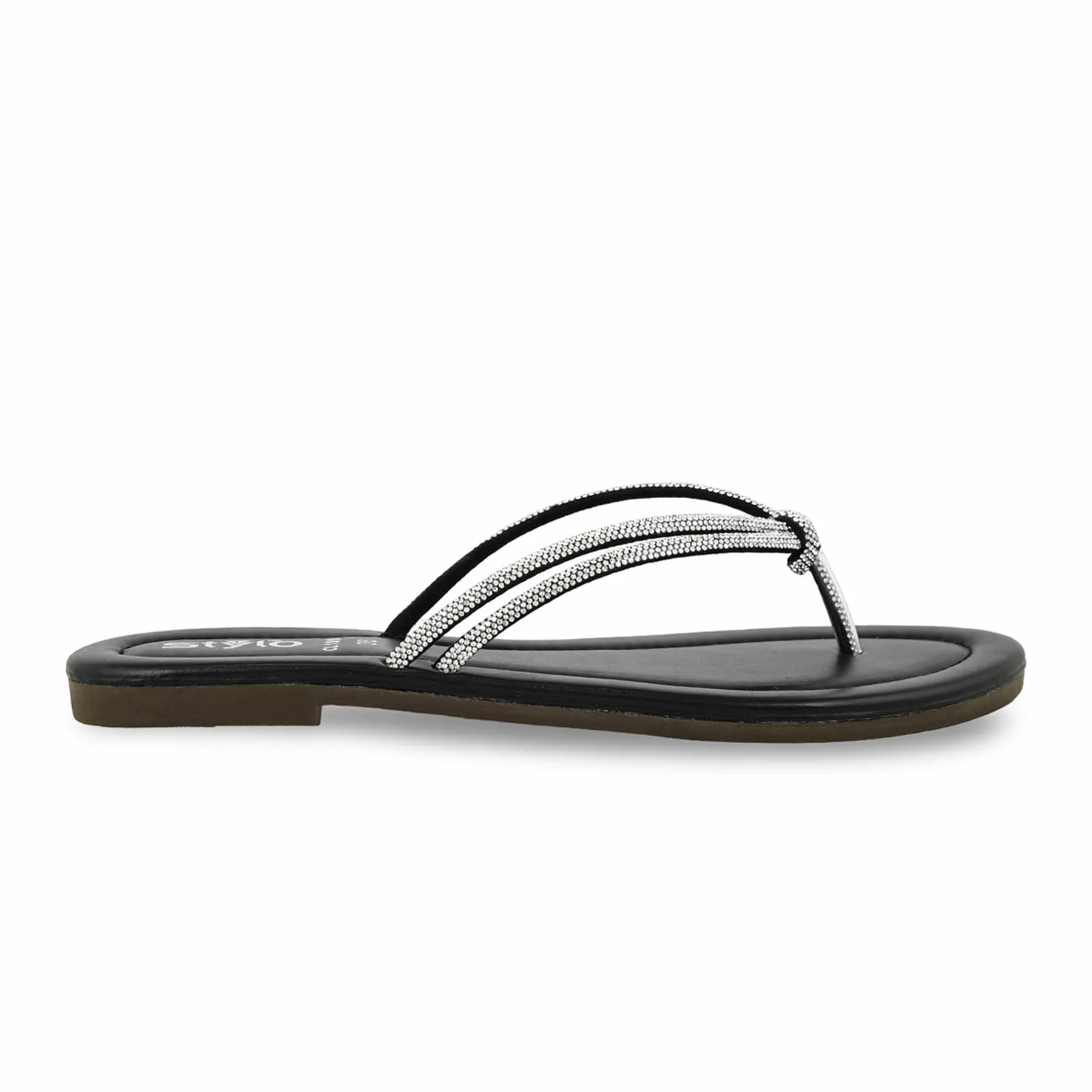 Black Casual Chappal For Women CL1994 - Image 2