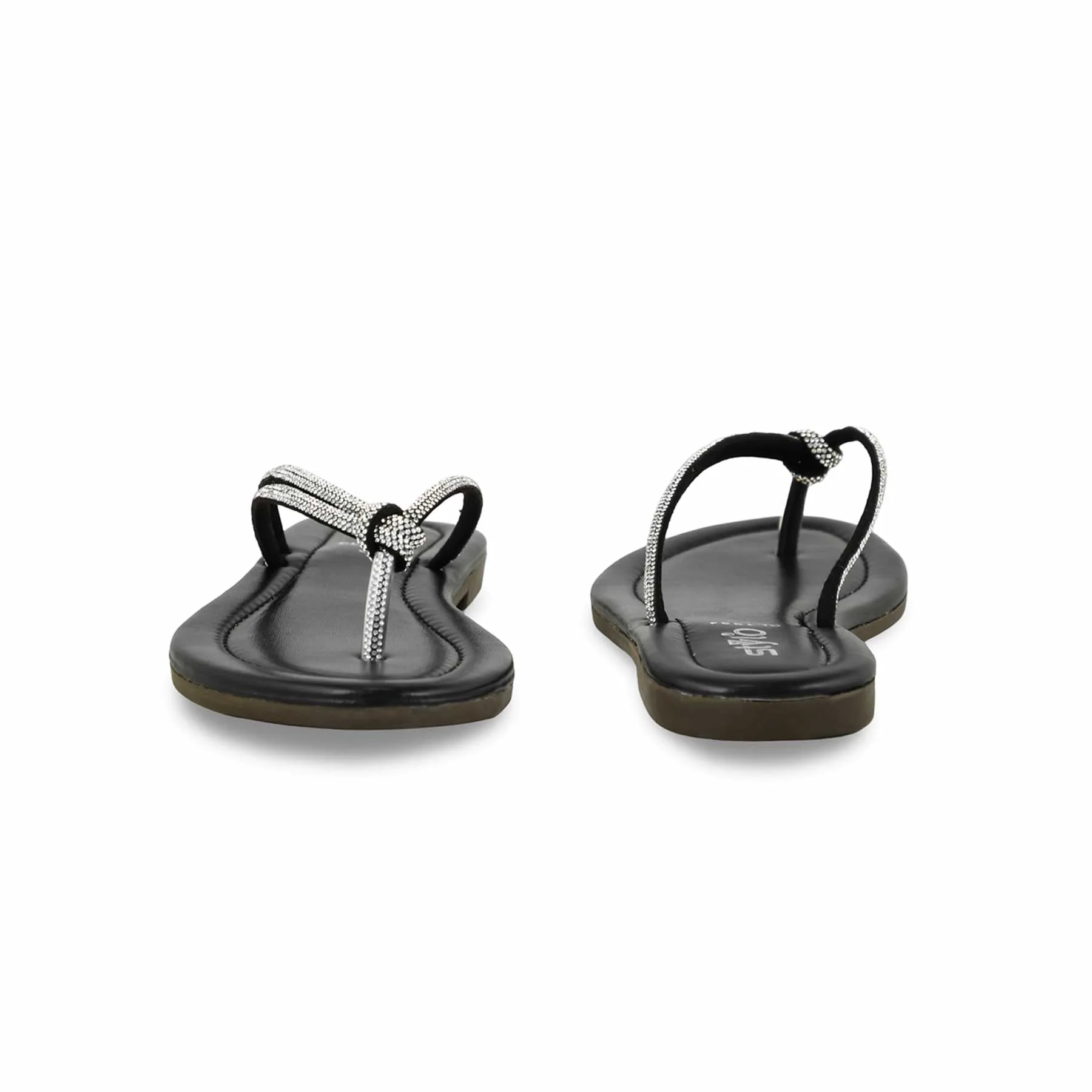 Black Casual Chappal For Women CL1994 - Image 4