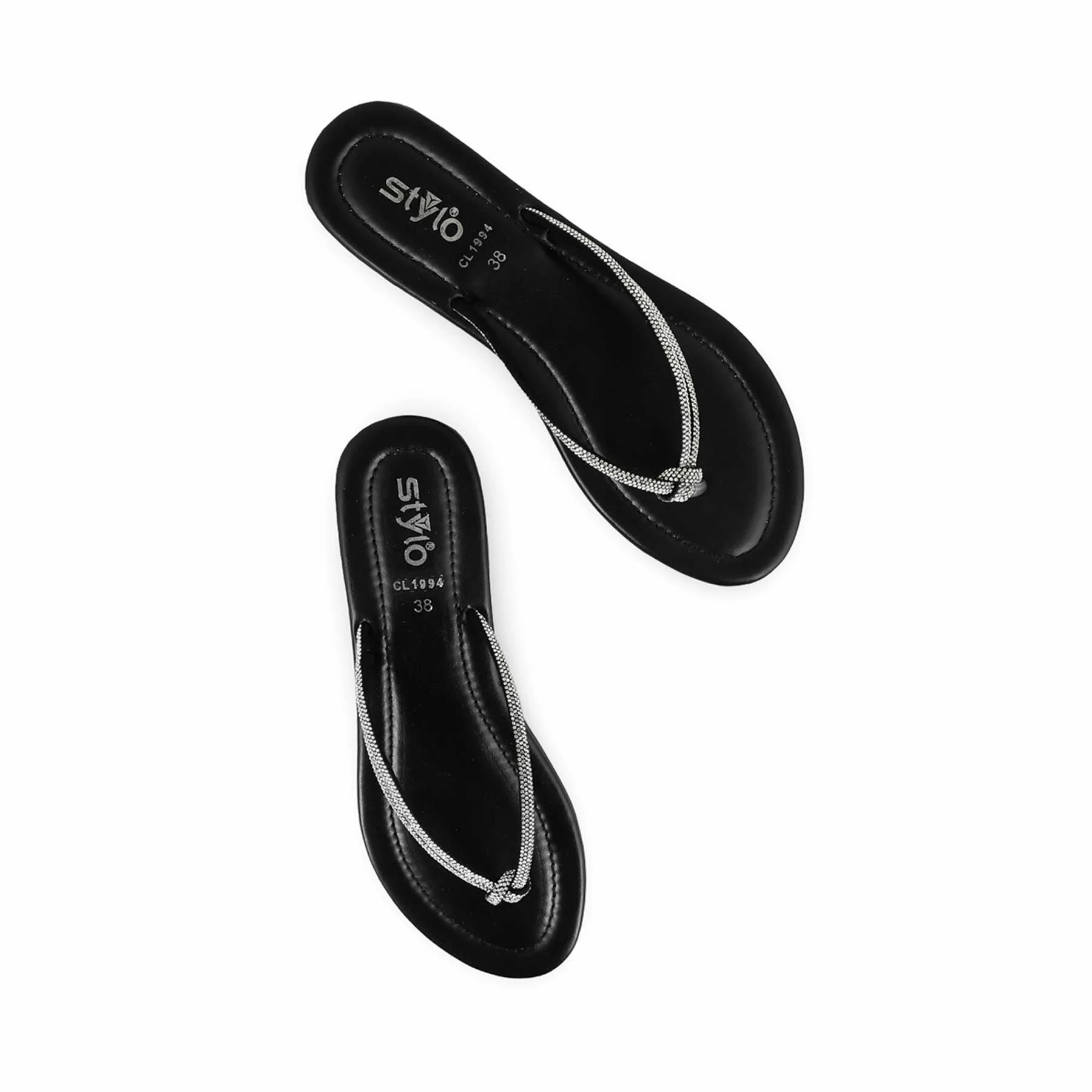 Black Casual Chappal For Women CL1994 - Image 5