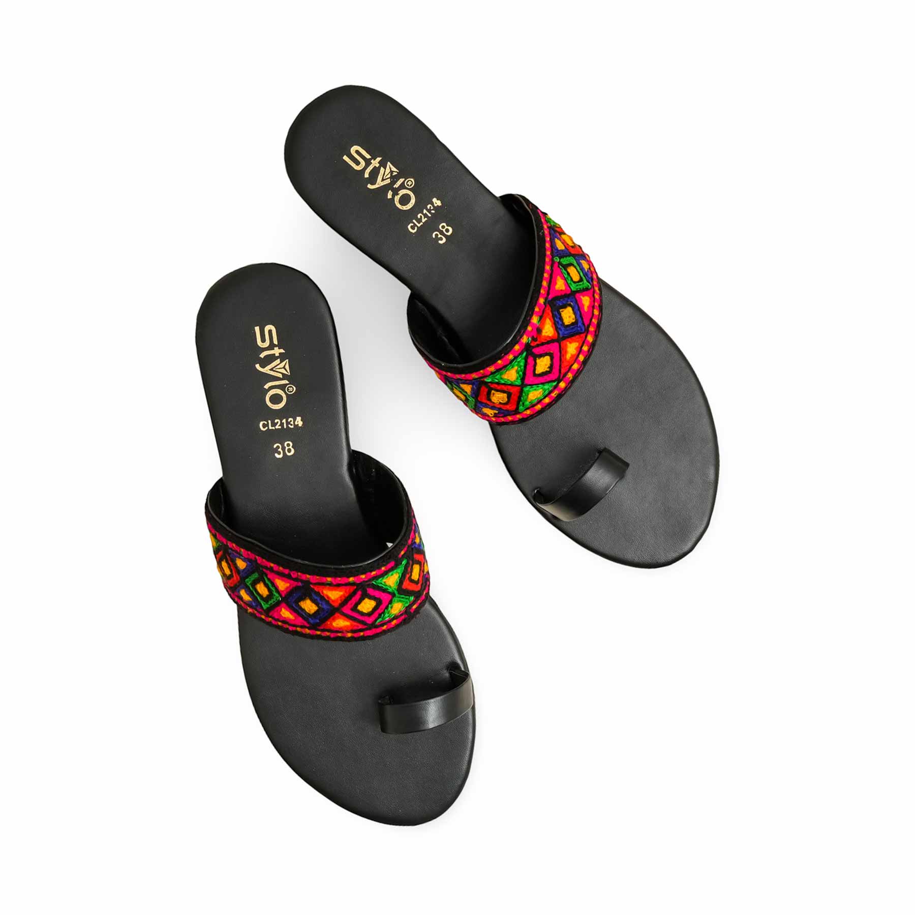 Black Casual Chappal For Women CL2134 - Image 5