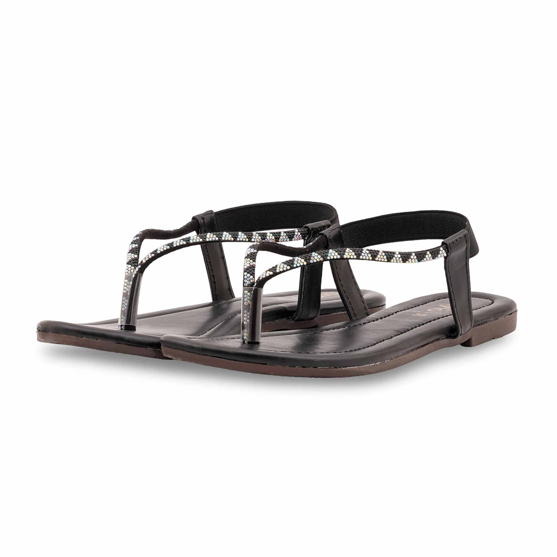 Black Casual Chappal For Women CL2173 - Image 3
