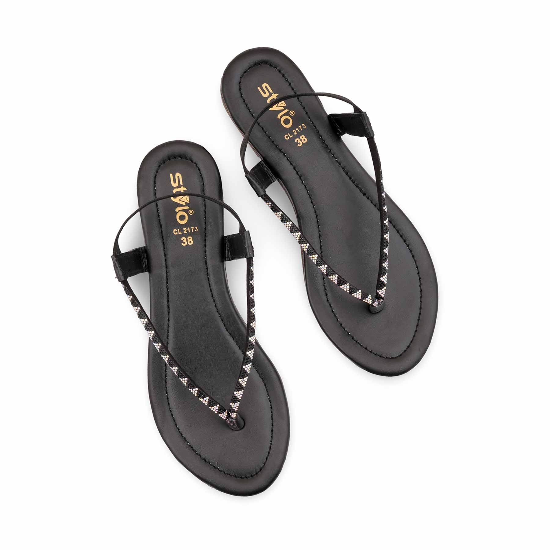 Black Casual Chappal For Women CL2173 - Image 5