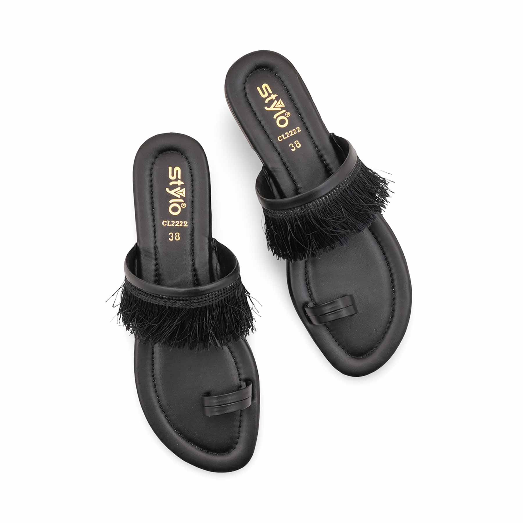 Black Casual Chappal For Women CL2222 - Image 5