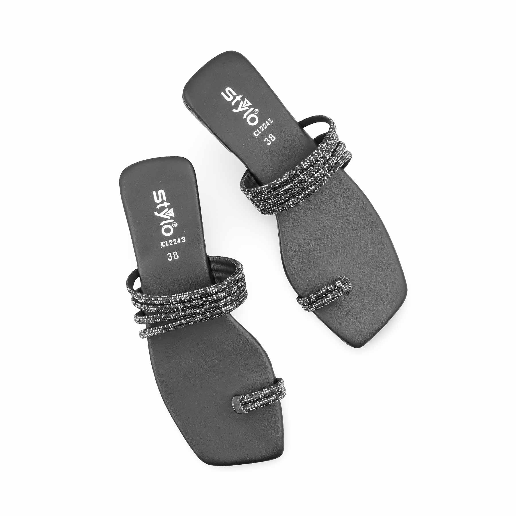 Black Casual Chappal For Women CL2243 - Image 5